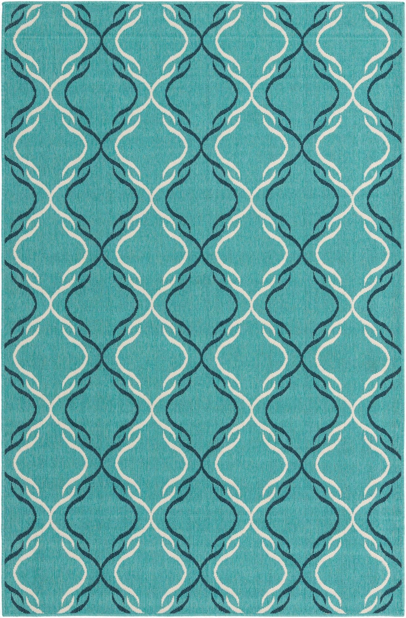  5' 3 x 8'  Washable Lattice Indoor / Outdoor Rug