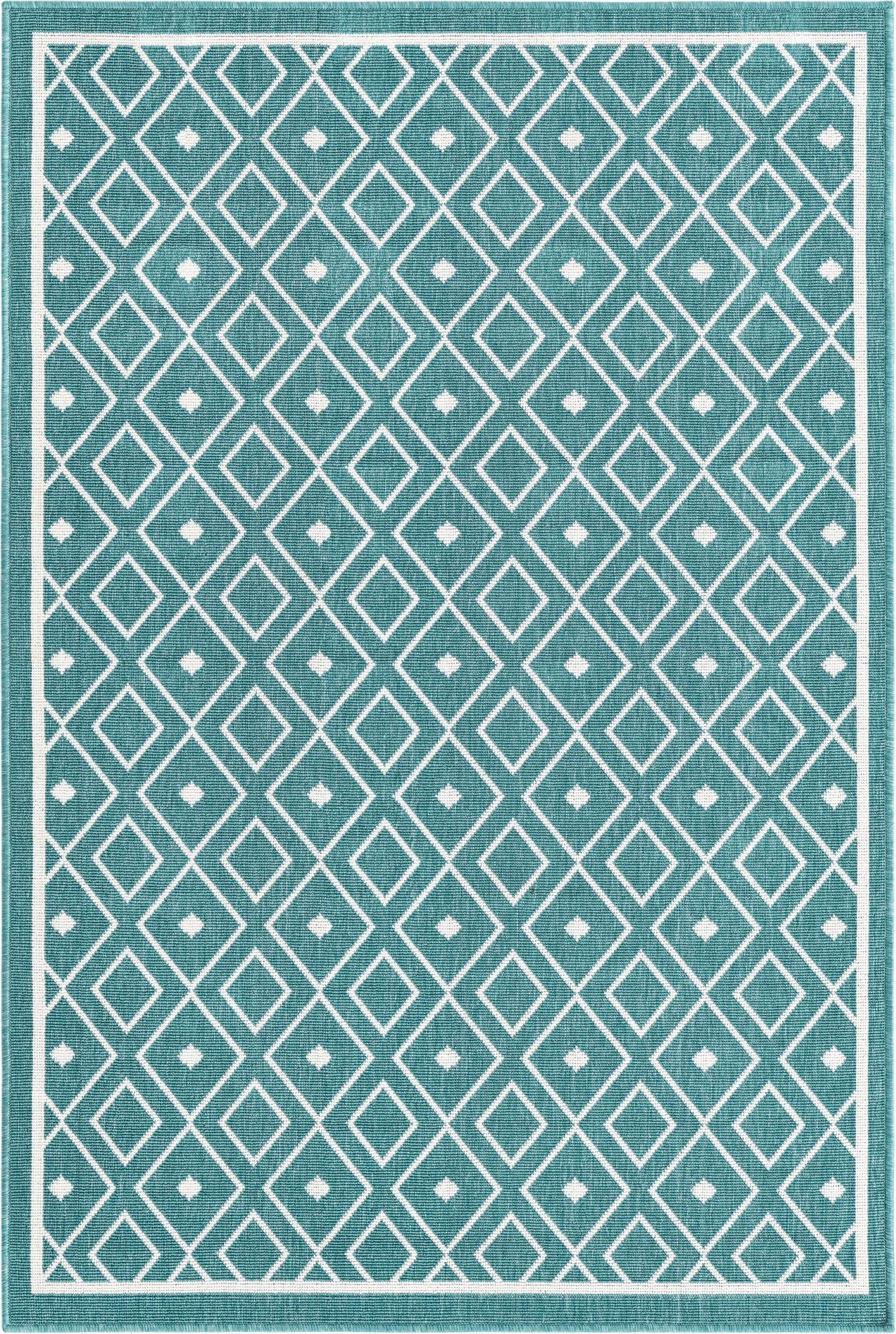  4' x 6'  Washable Lattice Indoor / Outdoor Rug