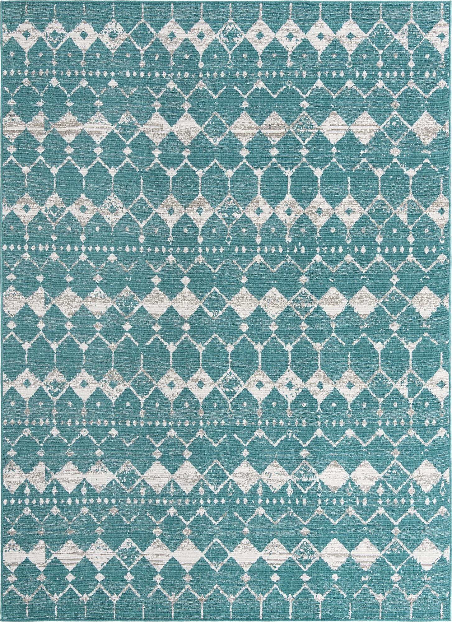  9' x 12'  Washable Lattice Indoor / Outdoor Rug