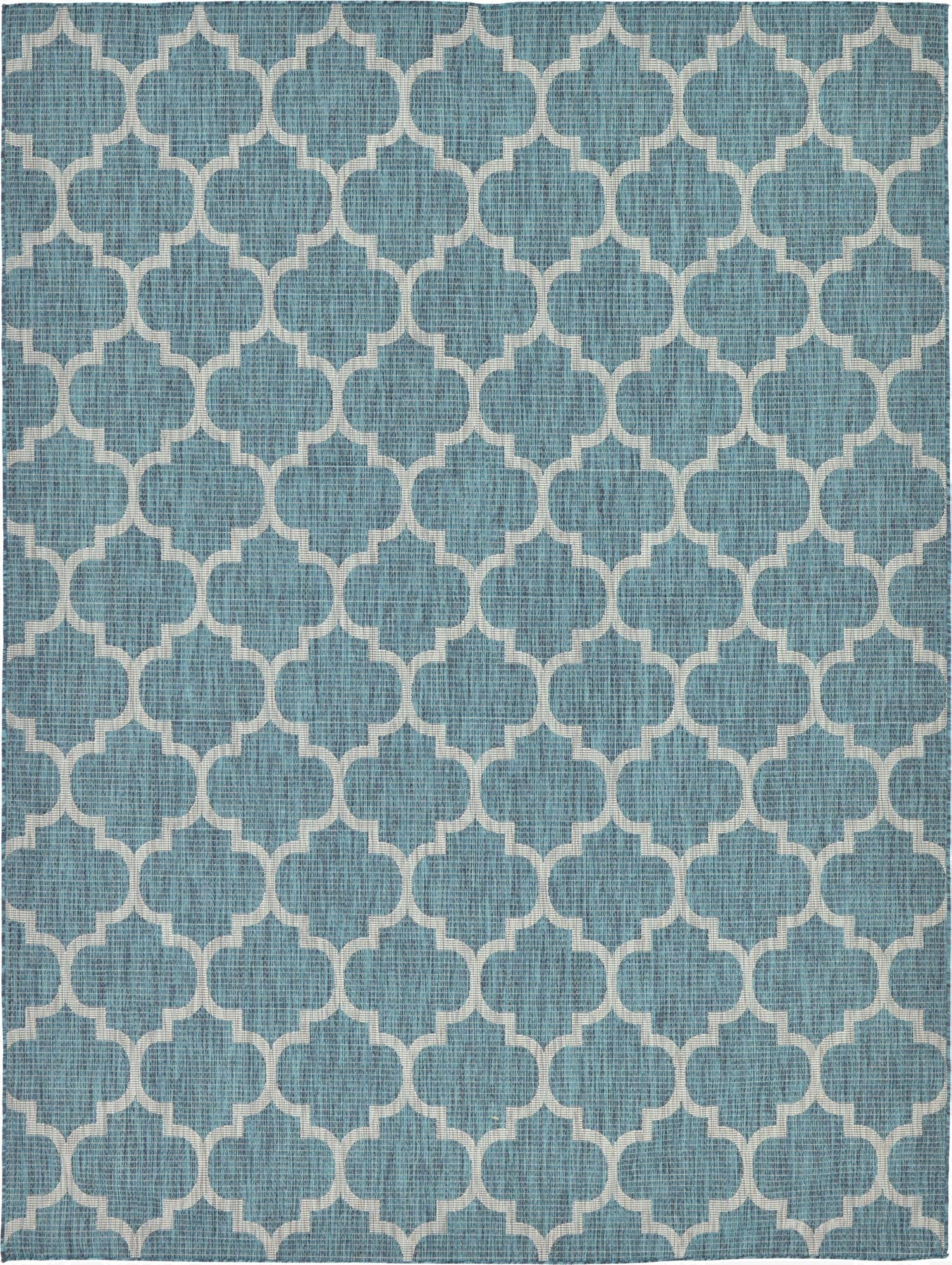  9' x 12'  Washable Lattice Indoor / Outdoor Rug