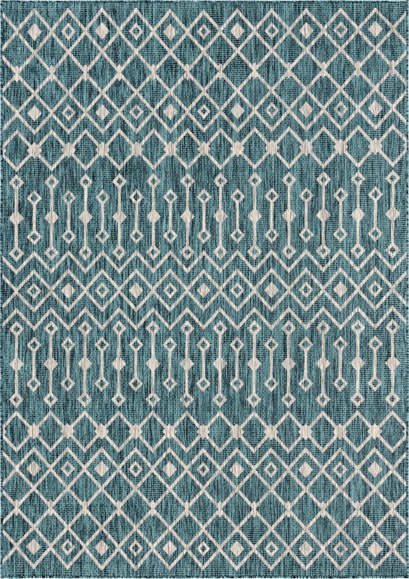  7' x 10'  Washable Lattice Indoor / Outdoor Rug