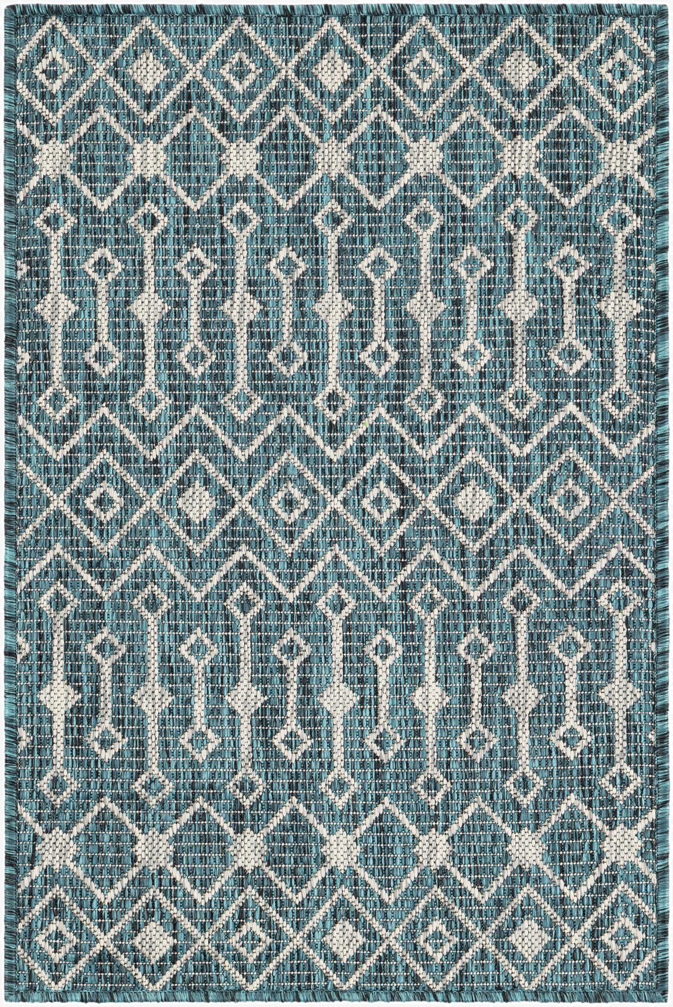  2' x 3'  Washable Lattice Indoor / Outdoor Rug