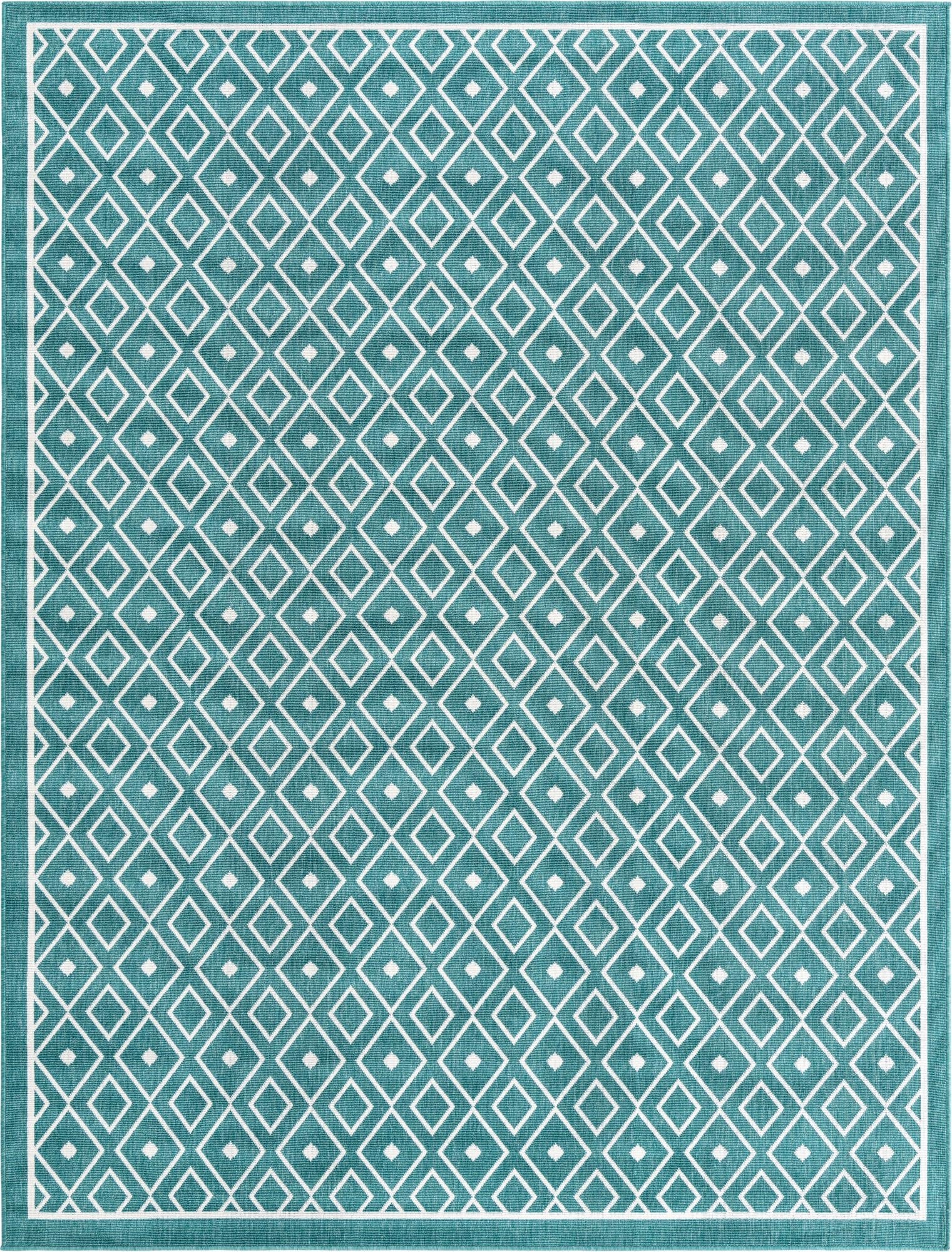  7' 10 x 10'  Washable Lattice Indoor / Outdoor Rug