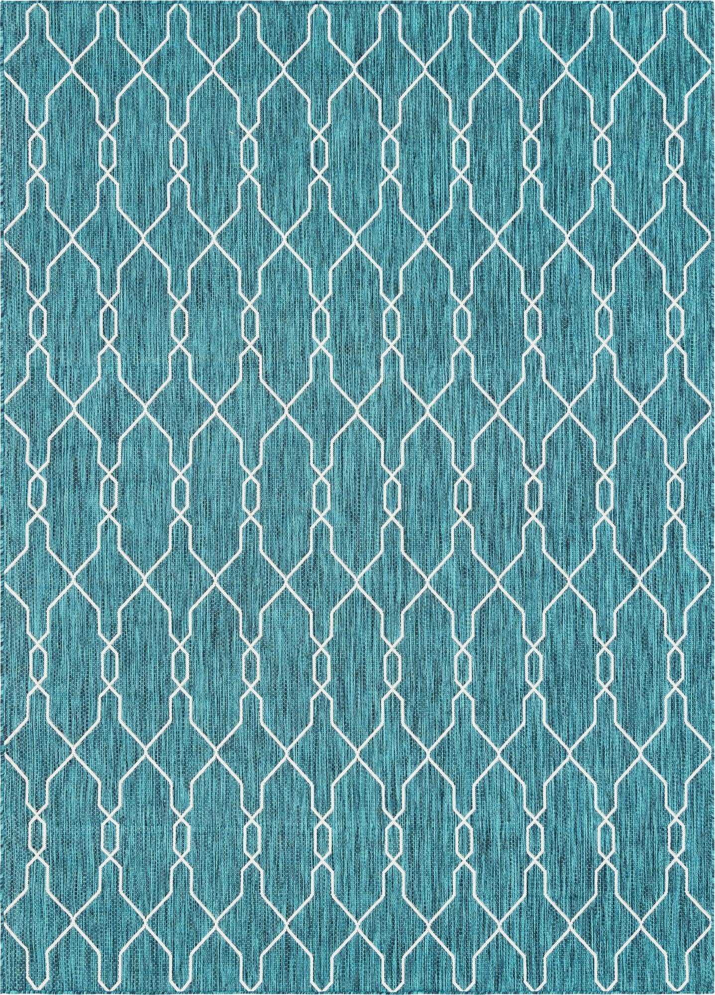 Primary image  7' 10 x 11'  Washable Lattice Indoor / Outdoor Rug