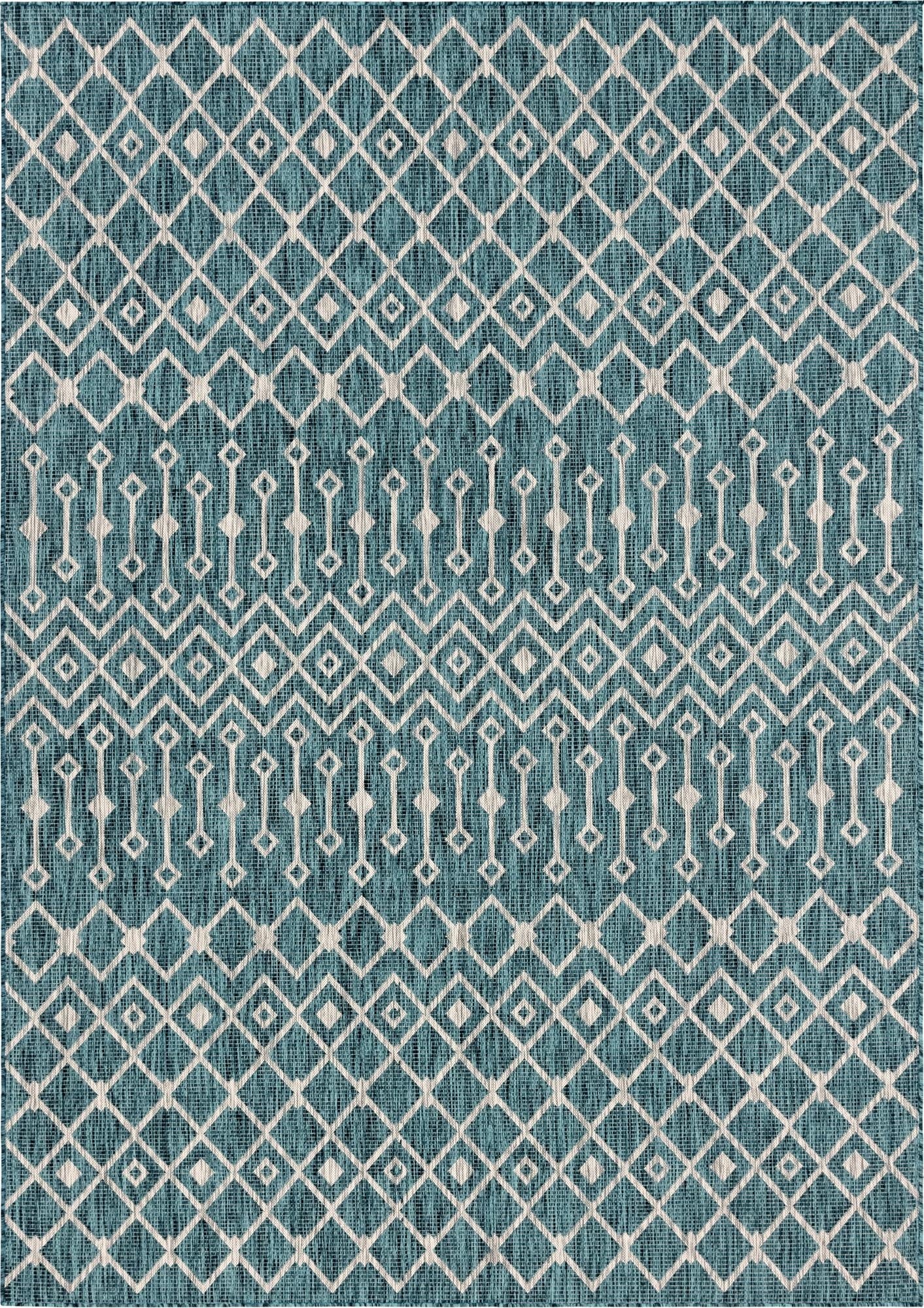  7' 10 x 11'  Washable Lattice Indoor / Outdoor Rug