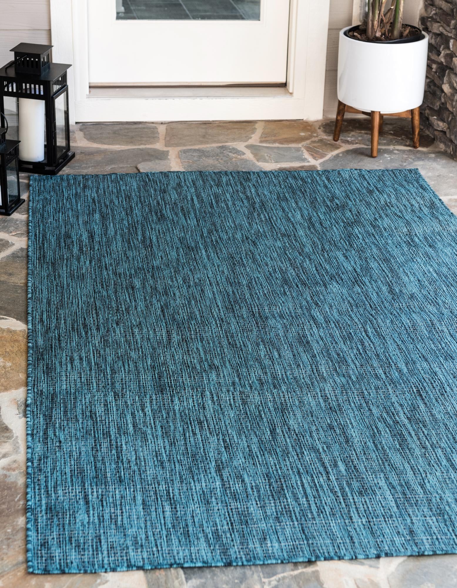 Teal 9' x 12' Solid Indoor / Outdoor Rug | Rugs.com