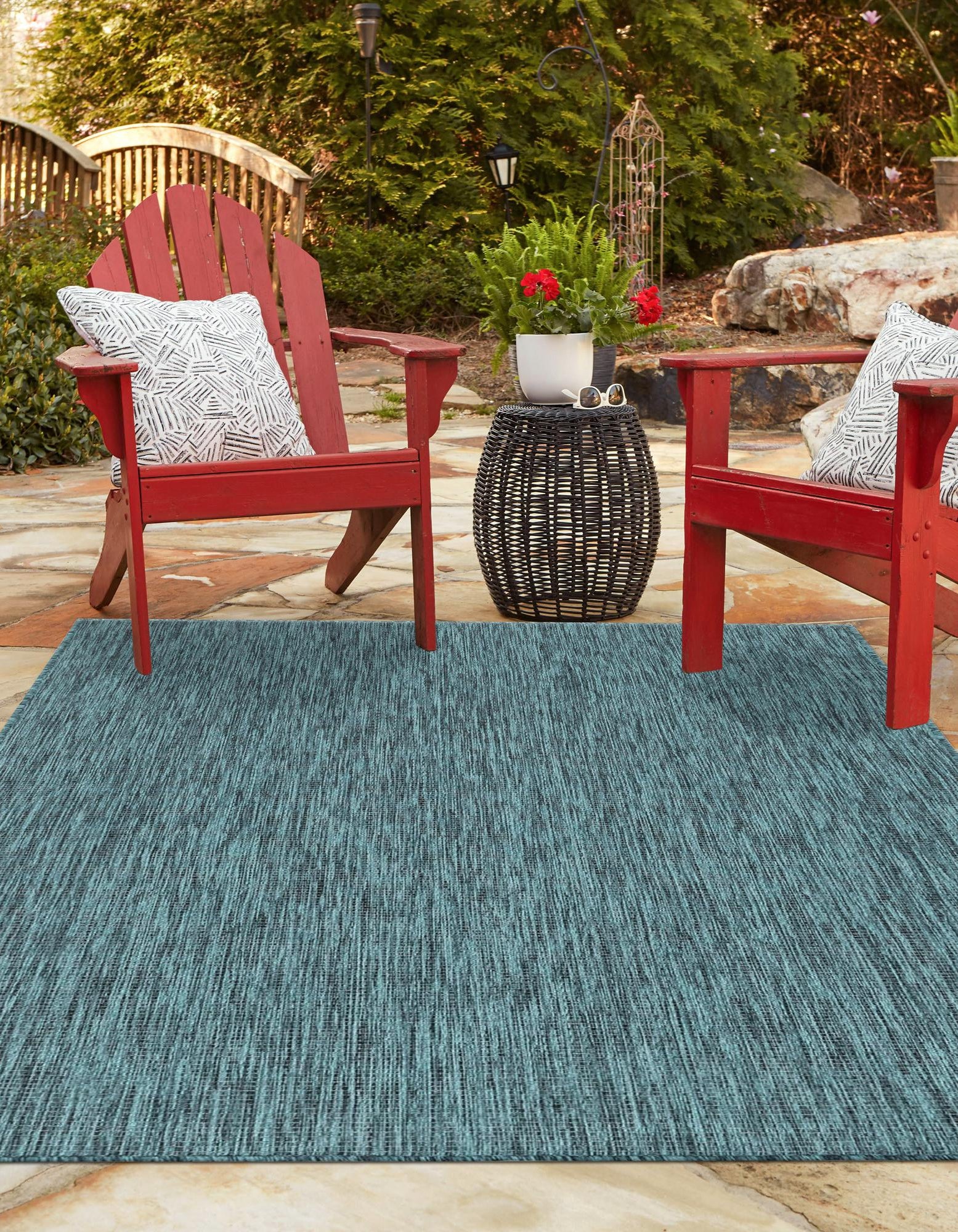 Teal 9' x 12' Solid Indoor / Outdoor Rug | Rugs.com