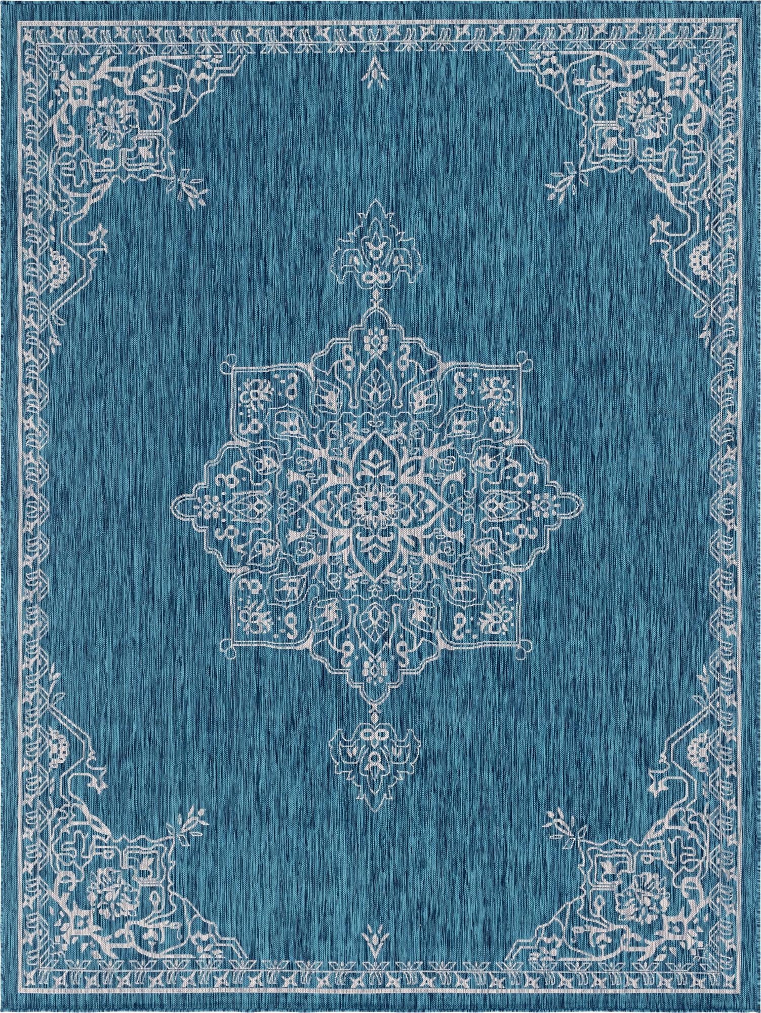  9' x 12'  Washable Traditional Indoor / Outdoor Rug