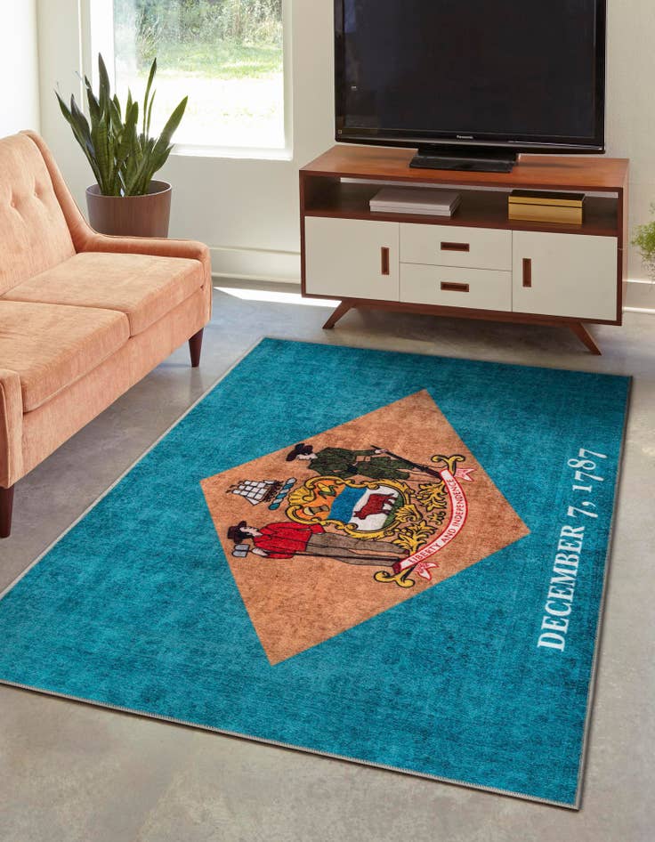Detail image of  4' x 6' Delaware The Flag Collection Rug