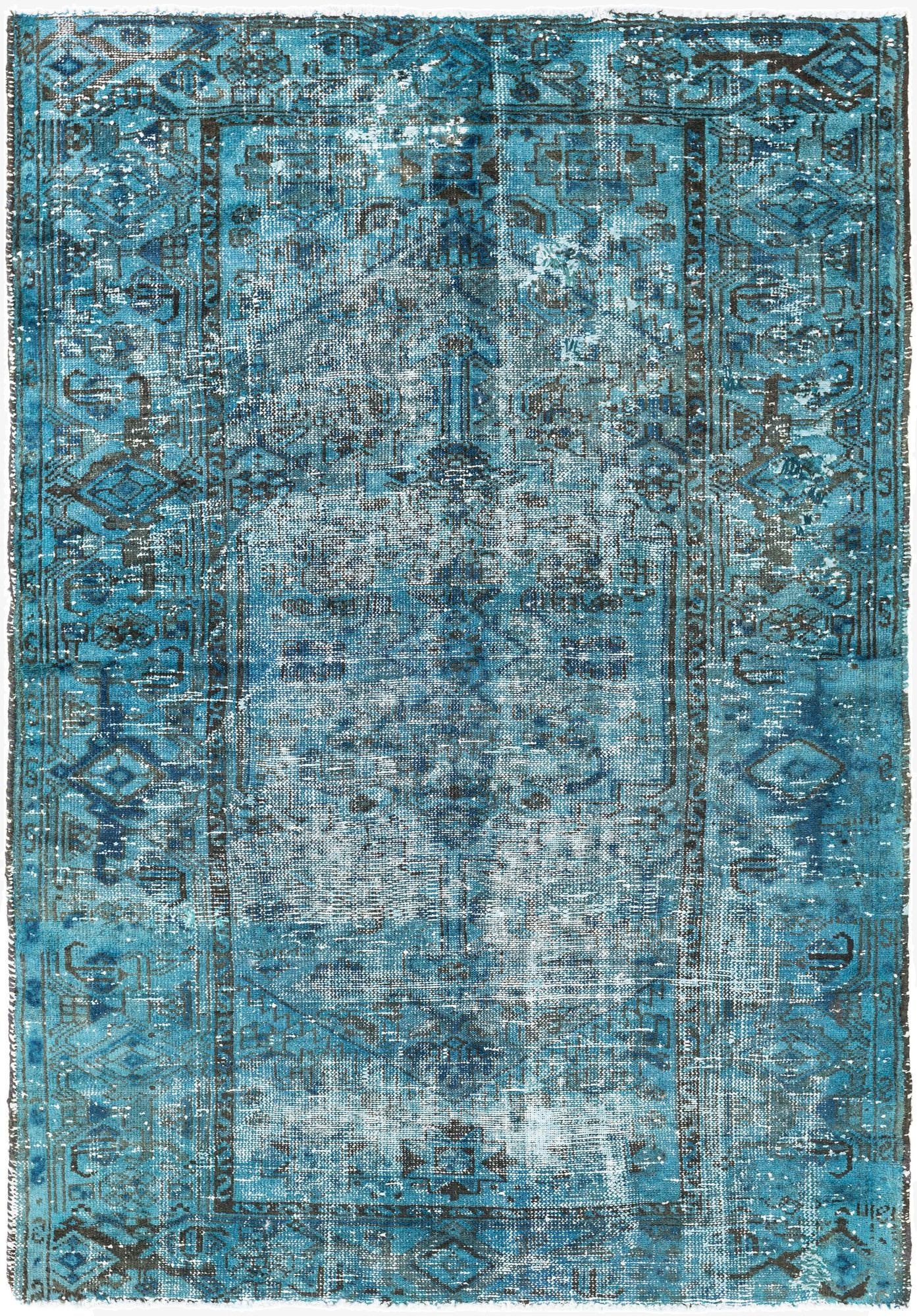  4' 2 x 6'  Hand Knotted Ultra Vintage Persian Wool Rug