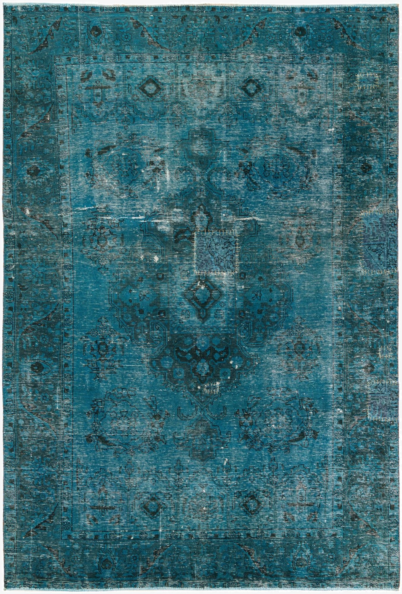  6' 8 x 9' 10  Hand Knotted Ultra Vintage Persian Wool Rug