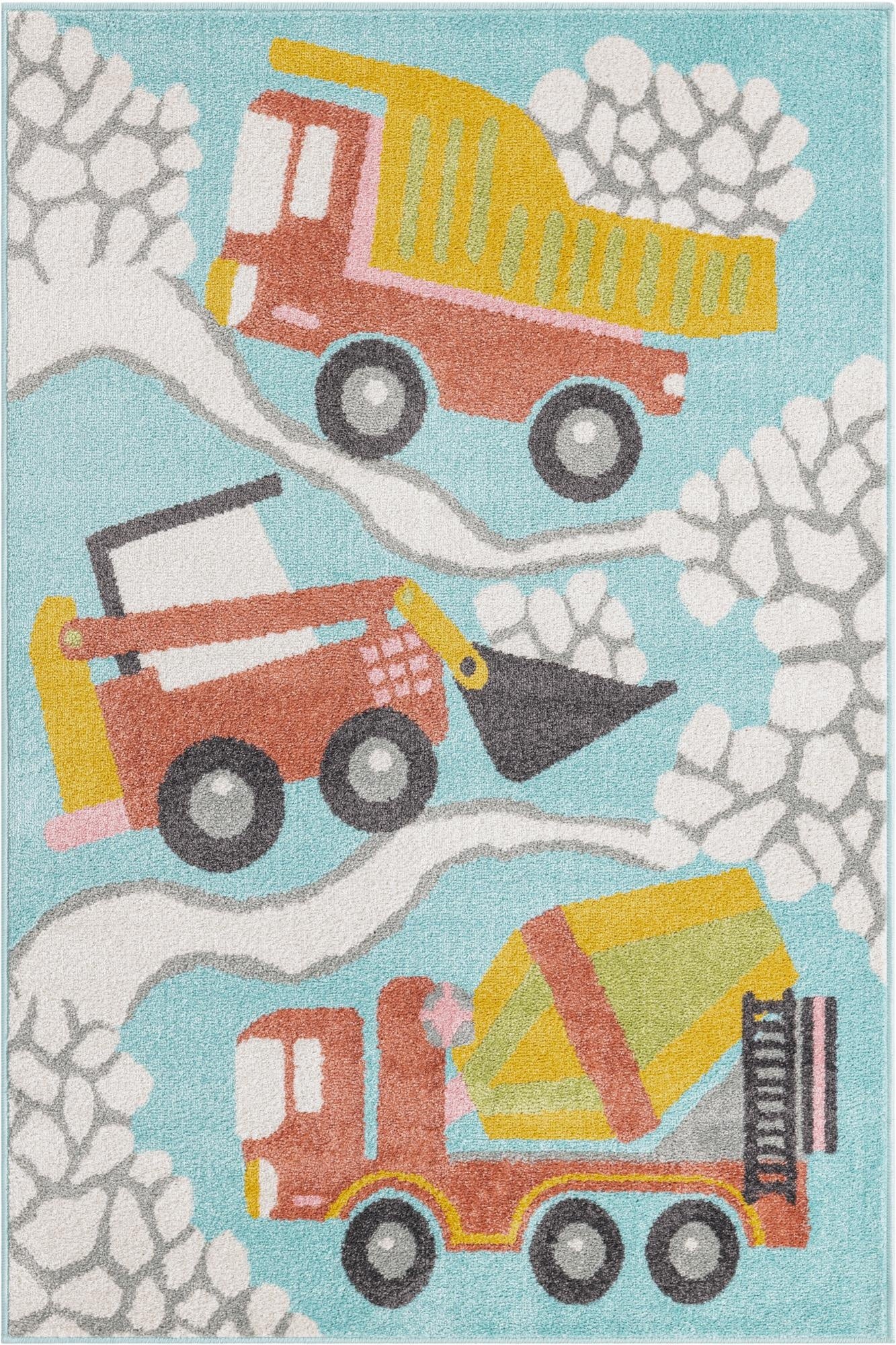  4' x 6' Construction Whimsy Kids Rug