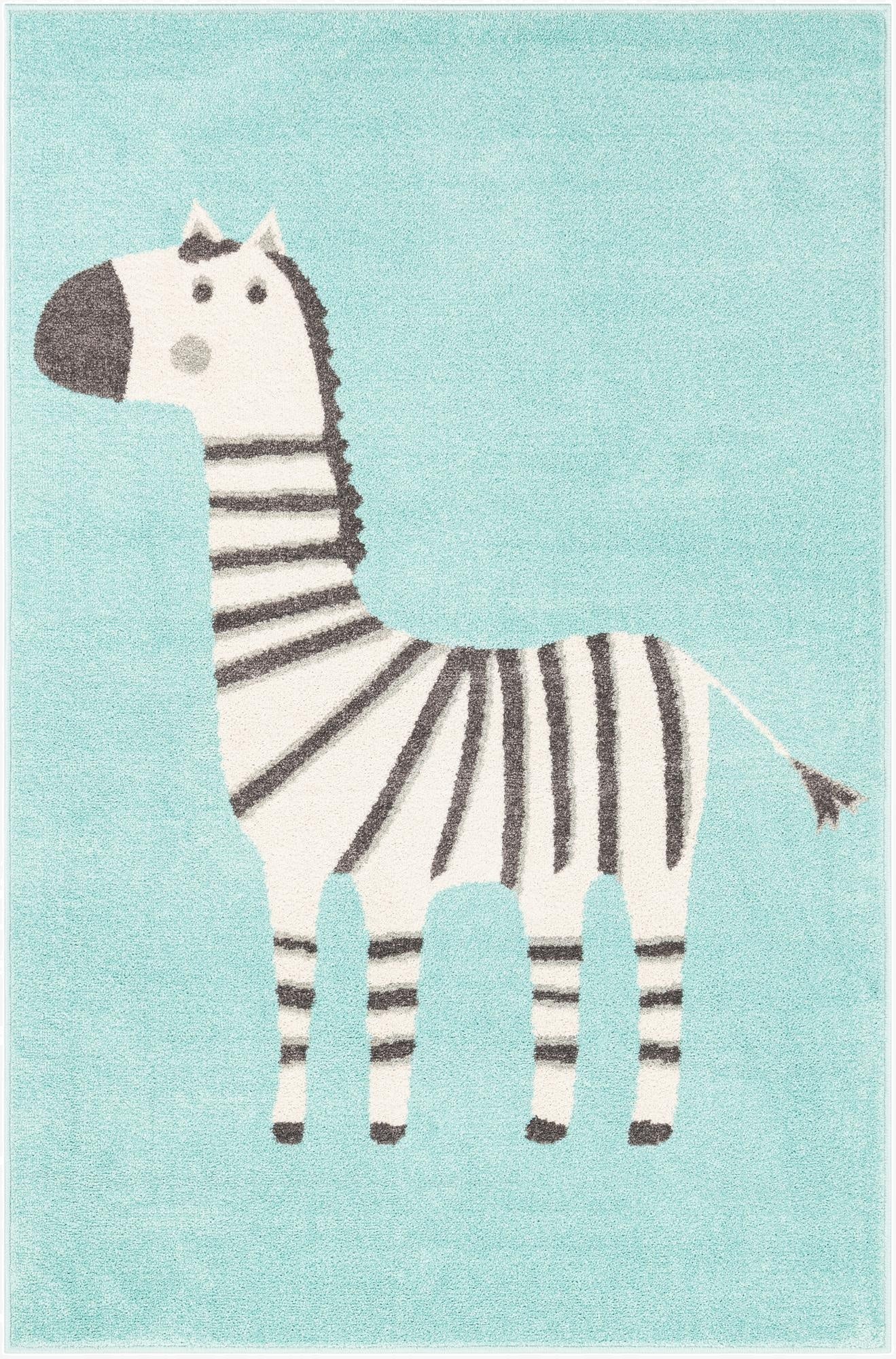  3' 11 x 5' 11 Zebra Whimsy Kids Rug