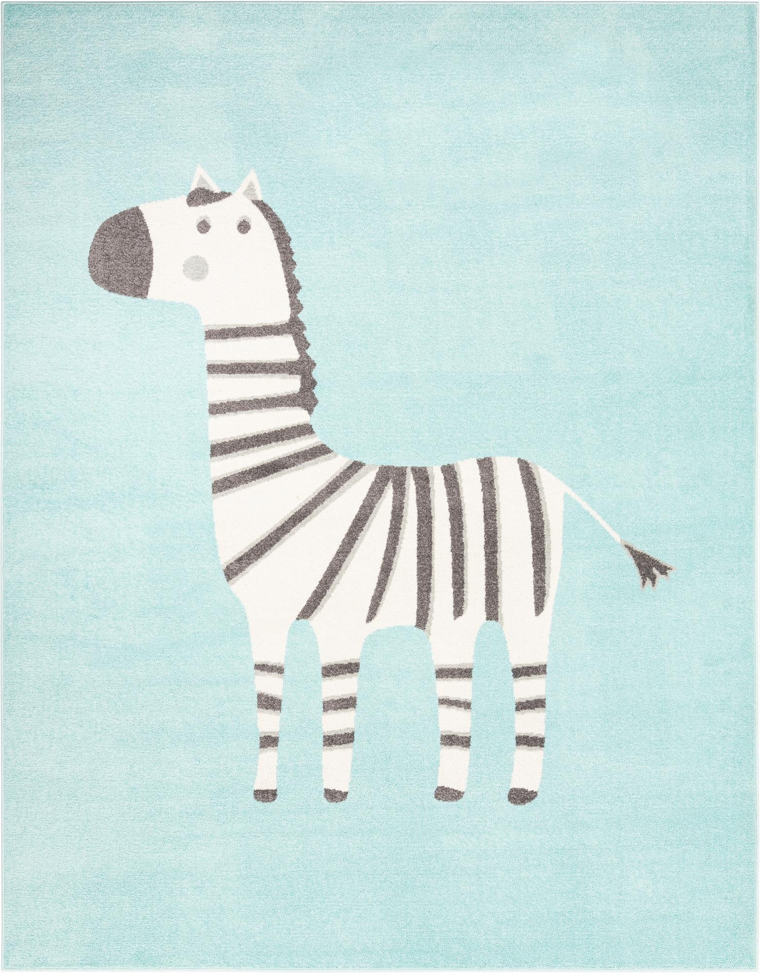  7' 10 x 10' Zebra Whimsy Kids Rug