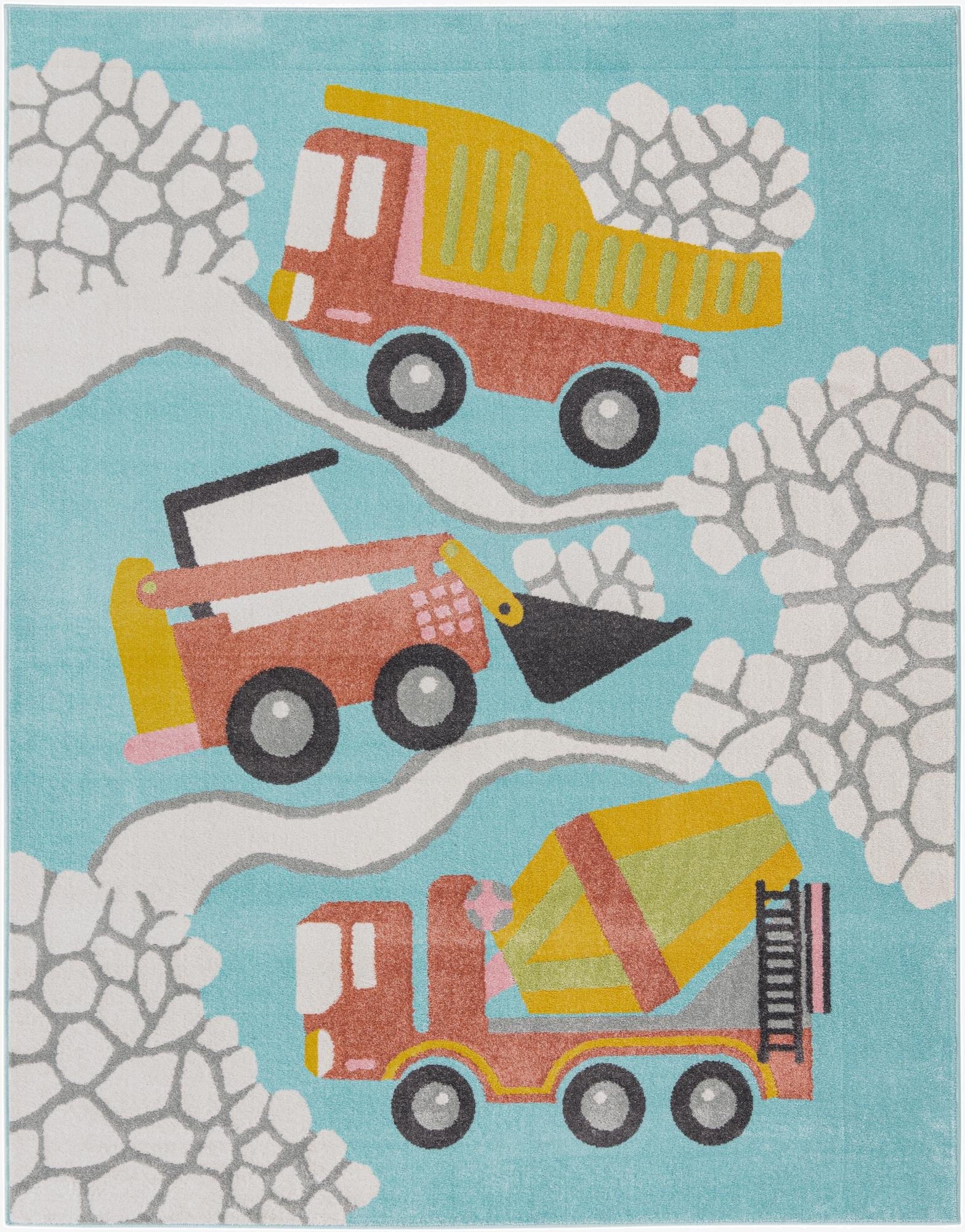  7' 10 x 10' Construction Whimsy Kids Rug