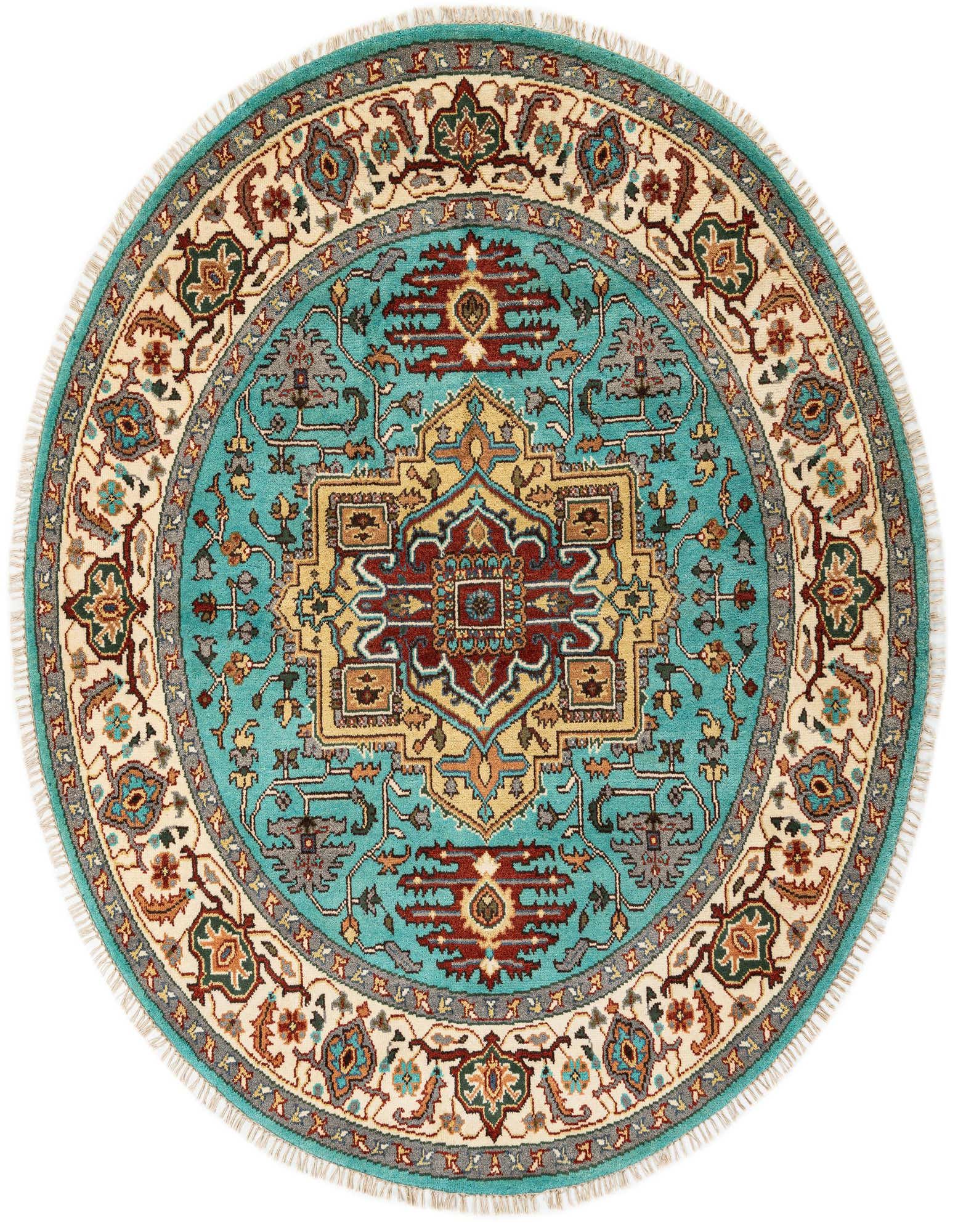 Primary image of  8' x 8'  Hand Knotted Heriz Wool Round Rug
