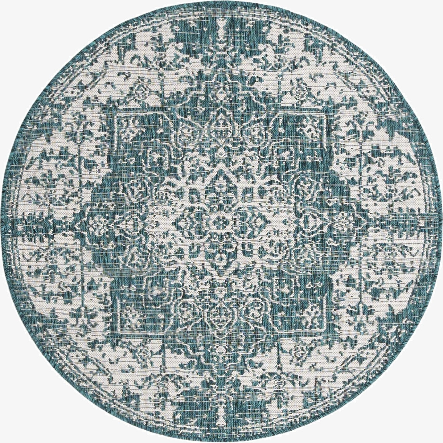  4' x 4'  Washable Jill Zarin Dubai Indoor / Outdoor Round Rug