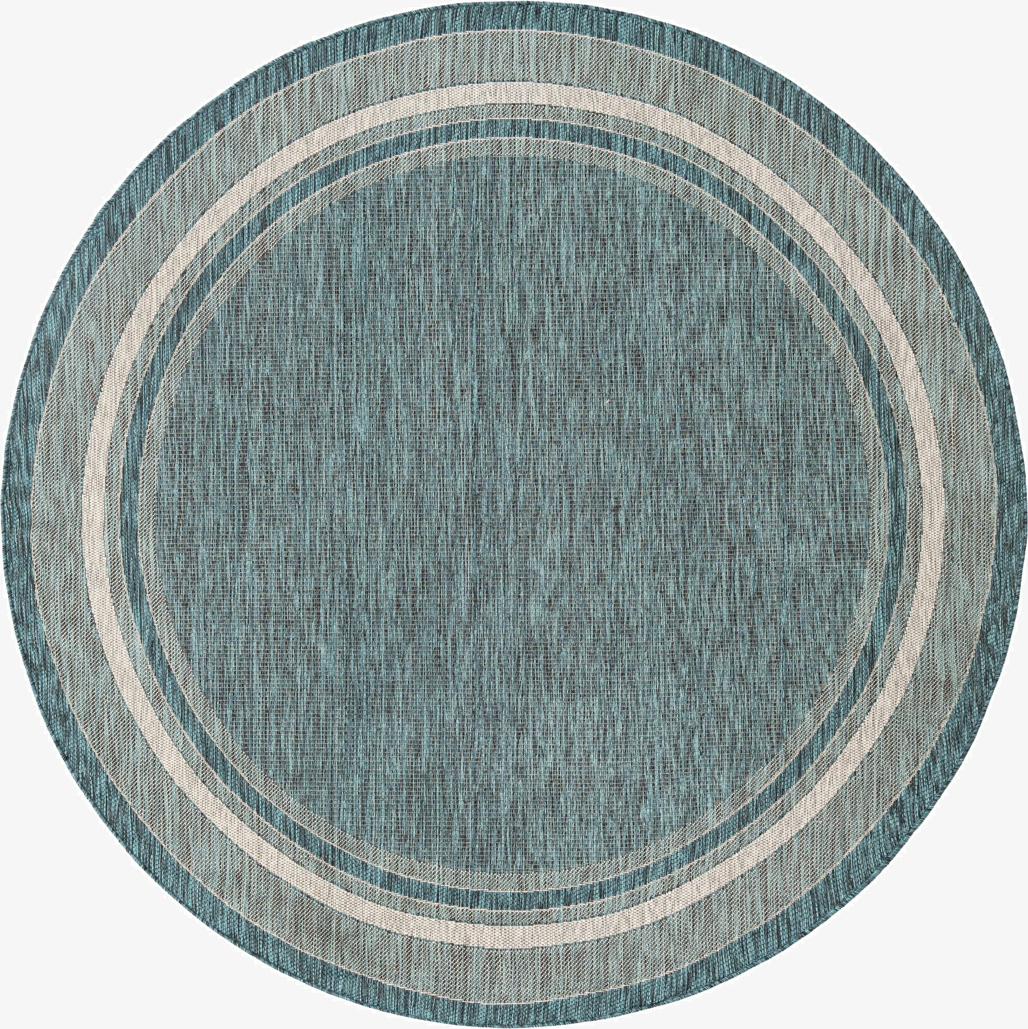  7' 10 x 7' 10  Washable Border Indoor / Outdoor Round Rug