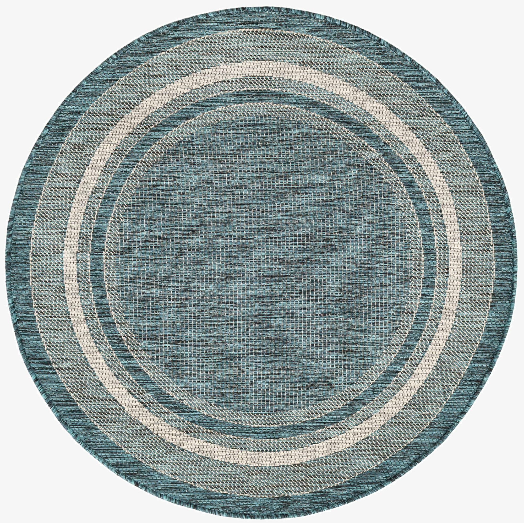  4' x 4'  Washable Border Indoor / Outdoor Round Rug