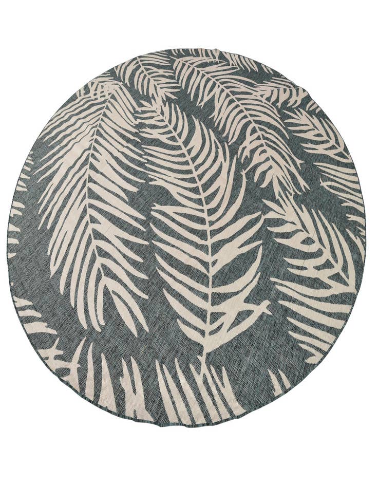 Detail image of  13' x 13'  Washable Botanical Indoor / Outdoor Round Rug