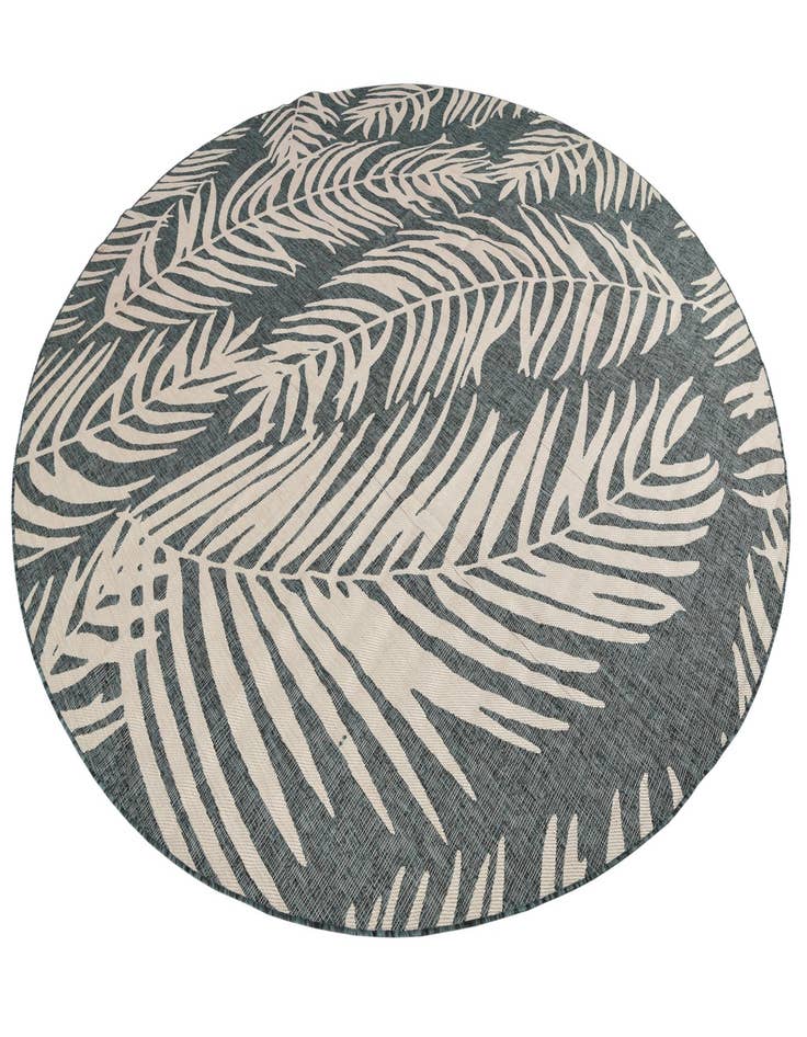 Detail image of  13' x 13'  Washable Botanical Indoor / Outdoor Round Rug