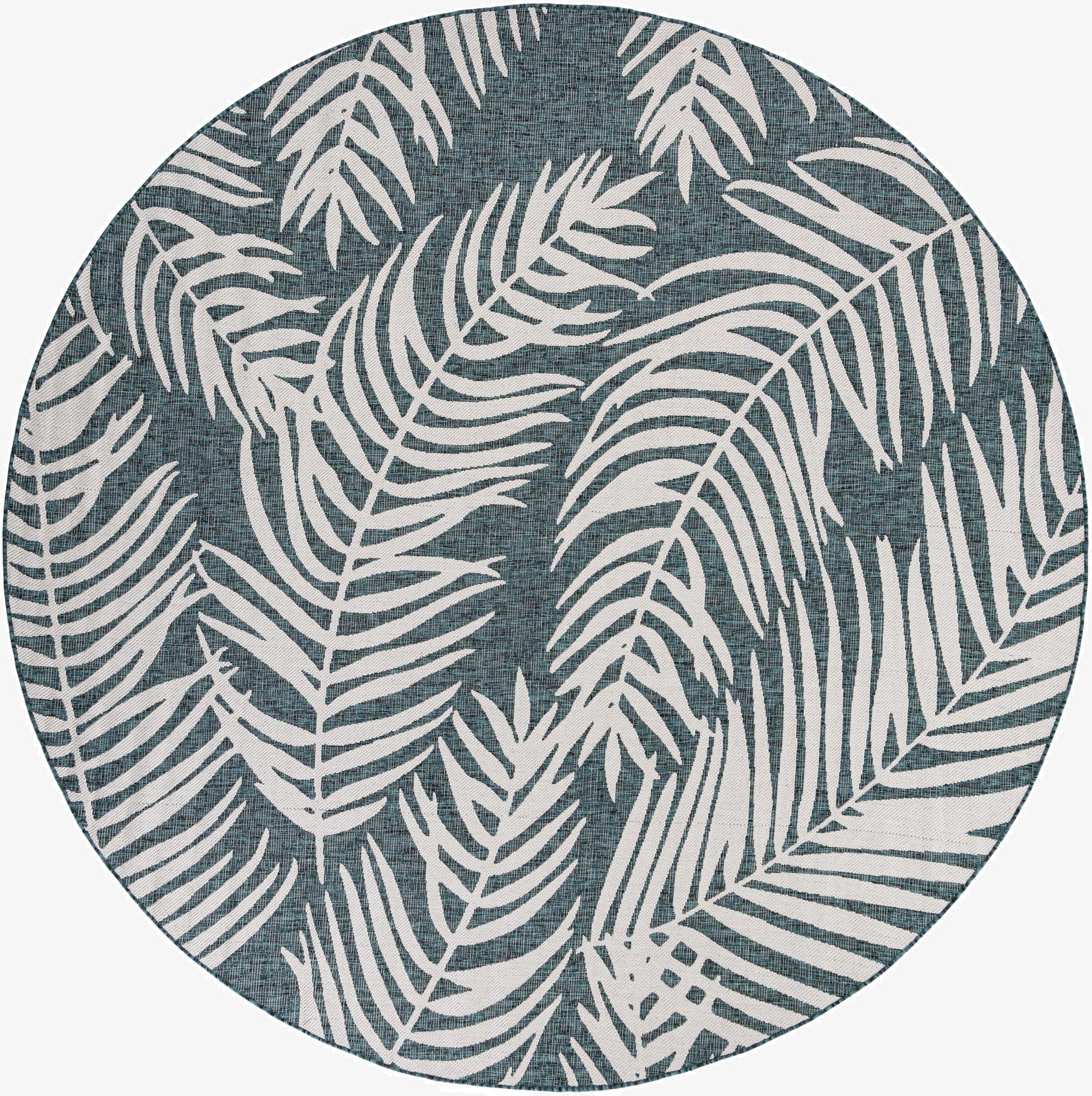  10' x 10'  Washable Botanical Indoor / Outdoor Round Rug