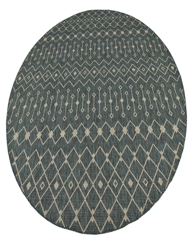 Detail image of  10' 8 x 10' 8  Washable Lattice Indoor / Outdoor Round Rug