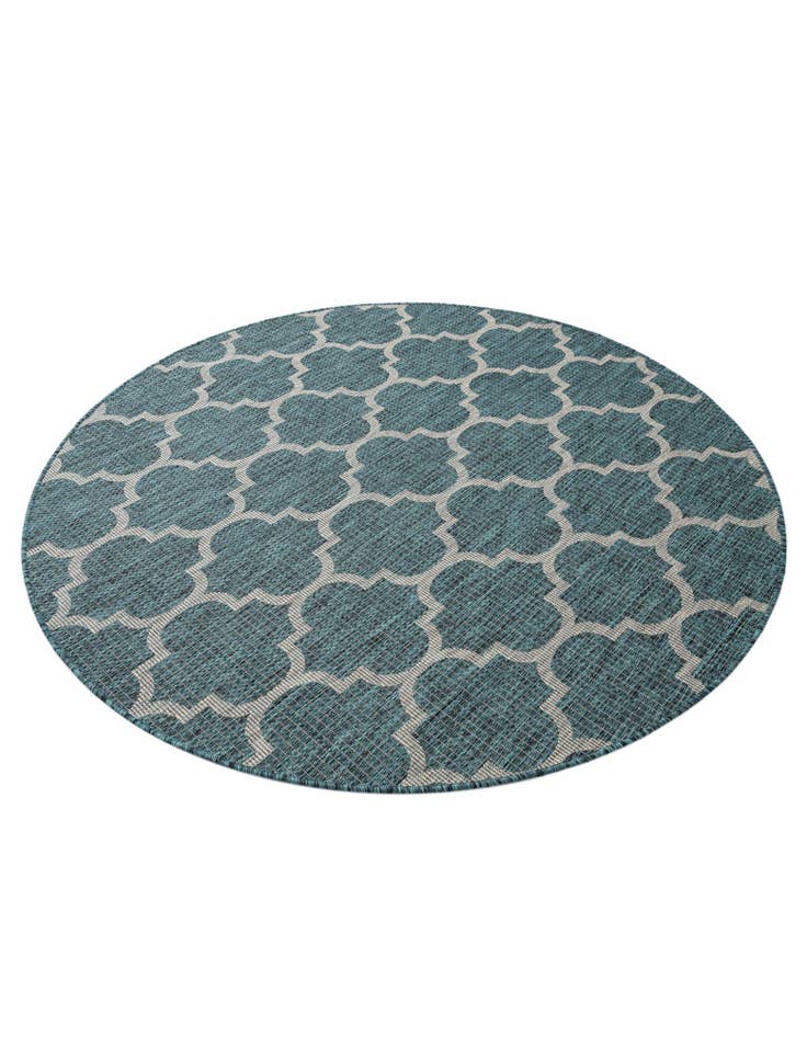 Detail image of  6' x 6'  Washable Lattice Indoor / Outdoor Round Rug