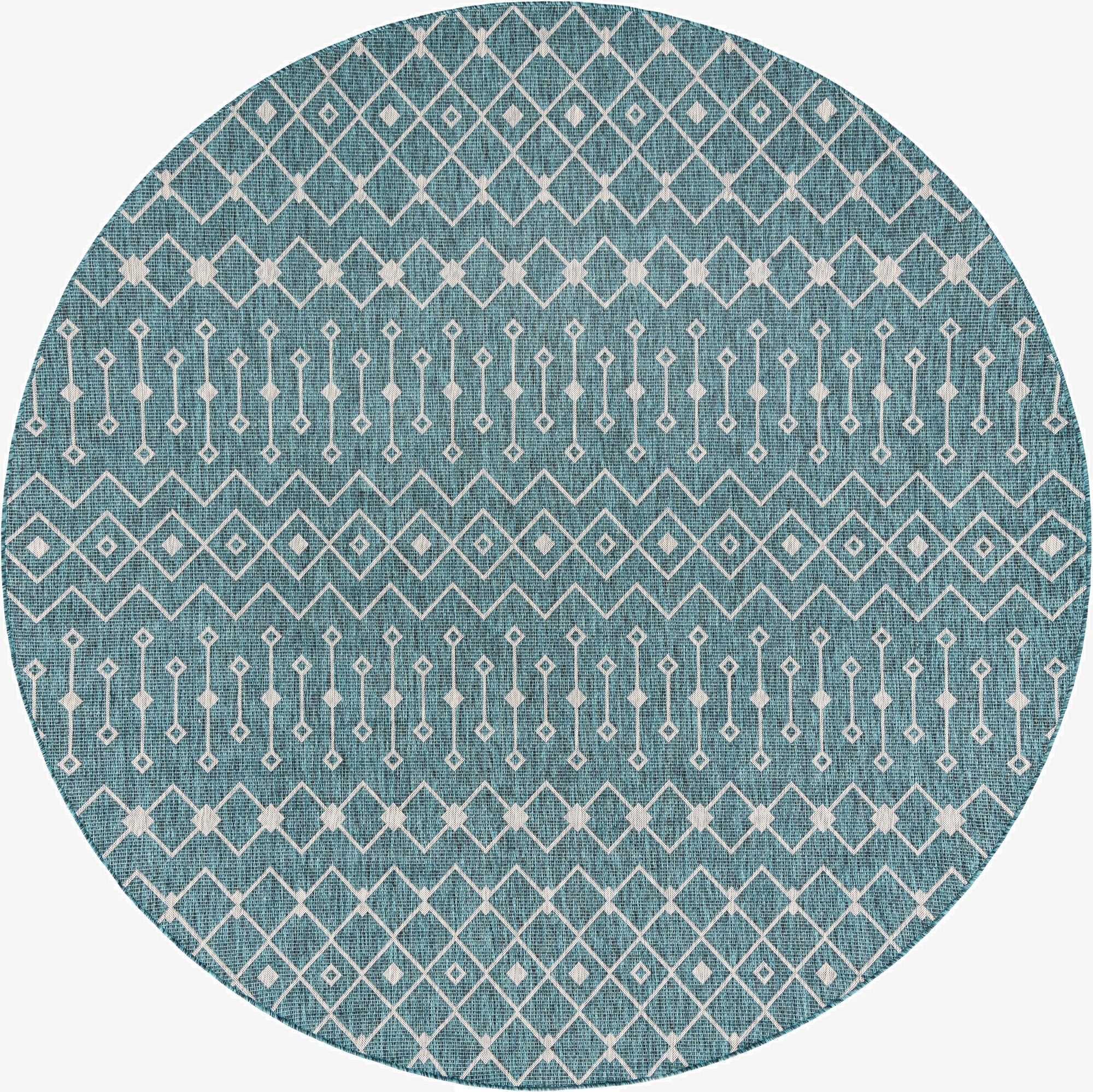  10' 8 x 10' 8  Washable Lattice Indoor / Outdoor Round Rug