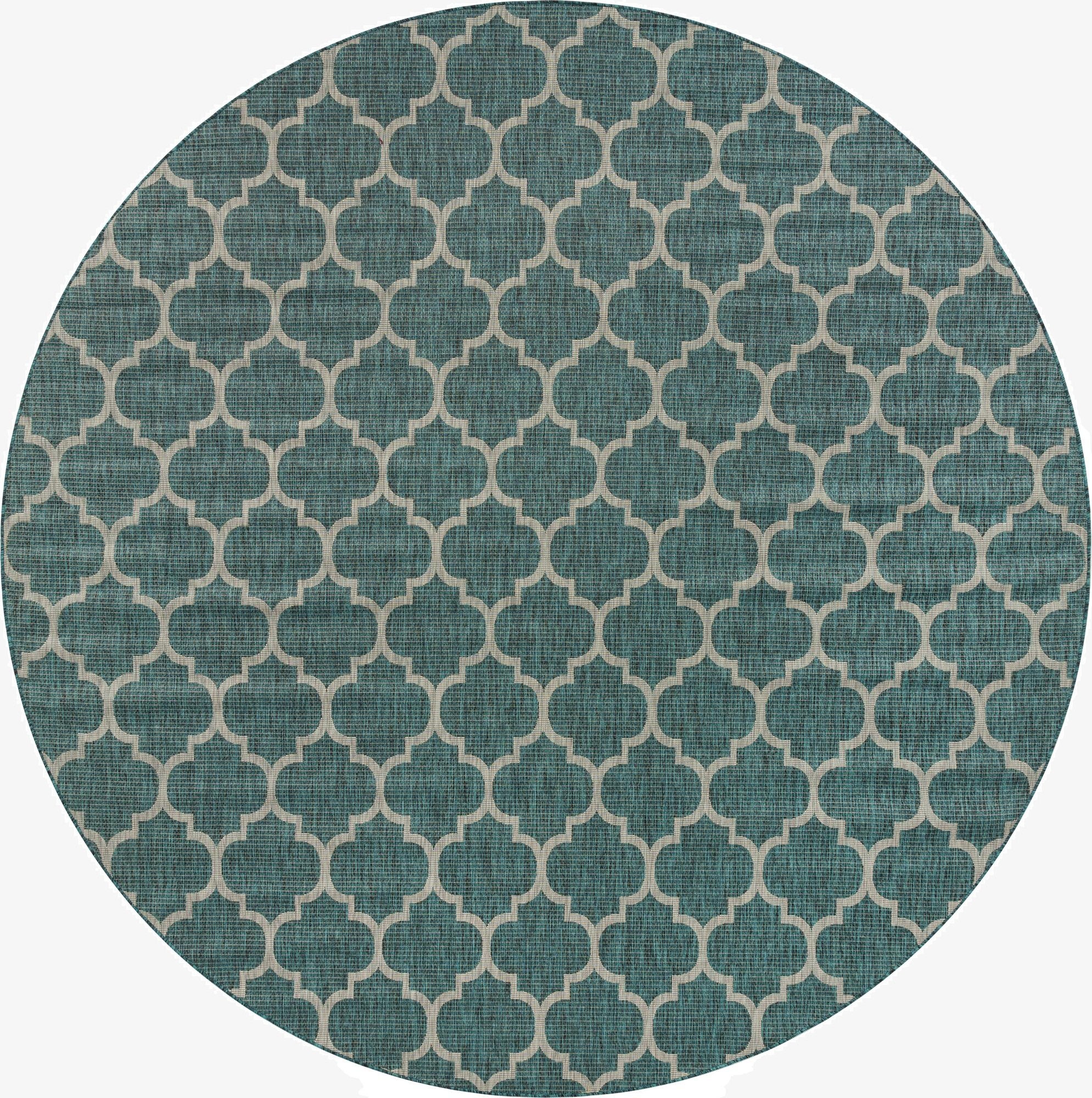  13' x 13'  Washable Lattice Indoor / Outdoor Round Rug