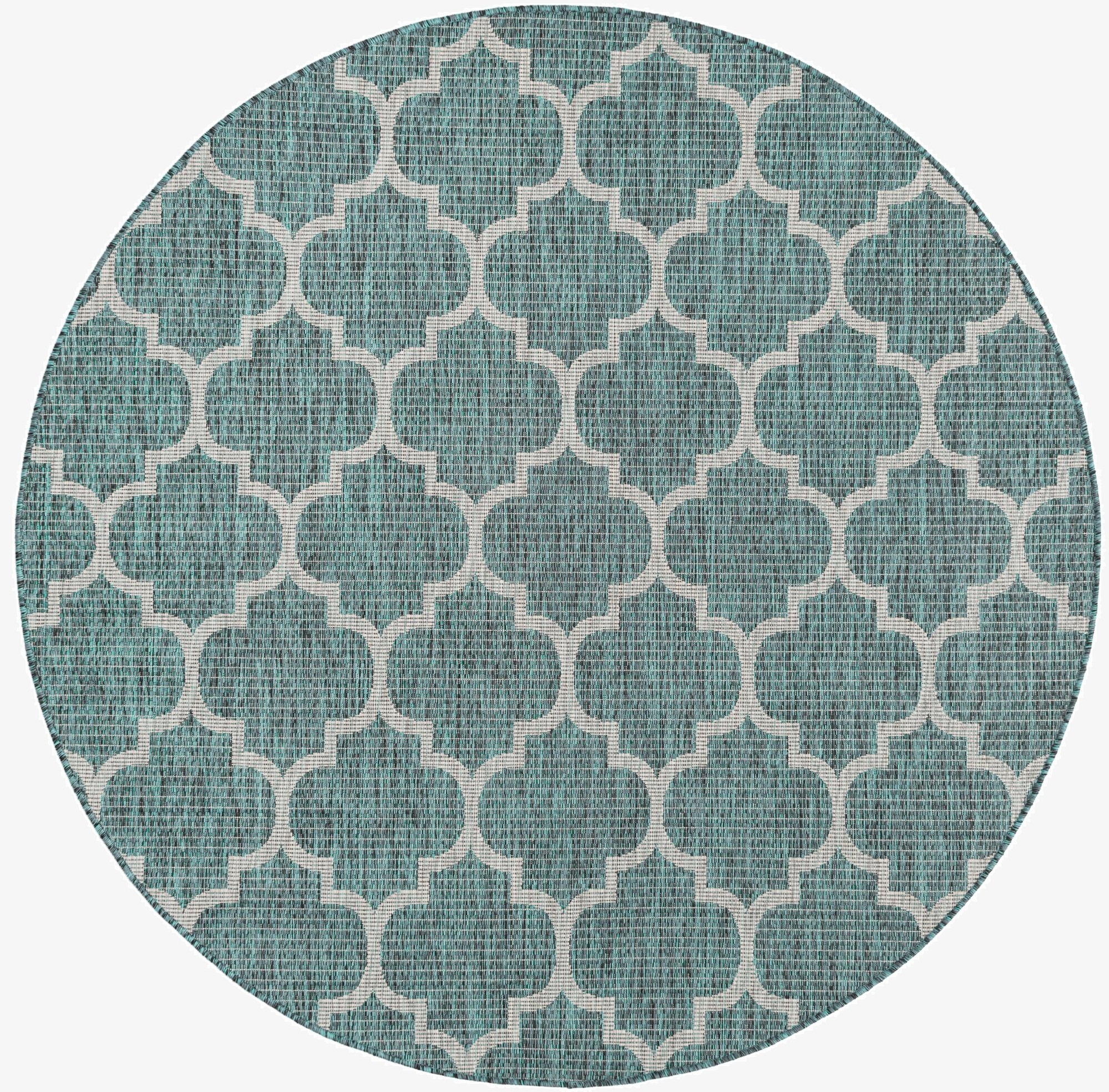 6' x 6'  Washable Lattice Indoor / Outdoor Round Rug