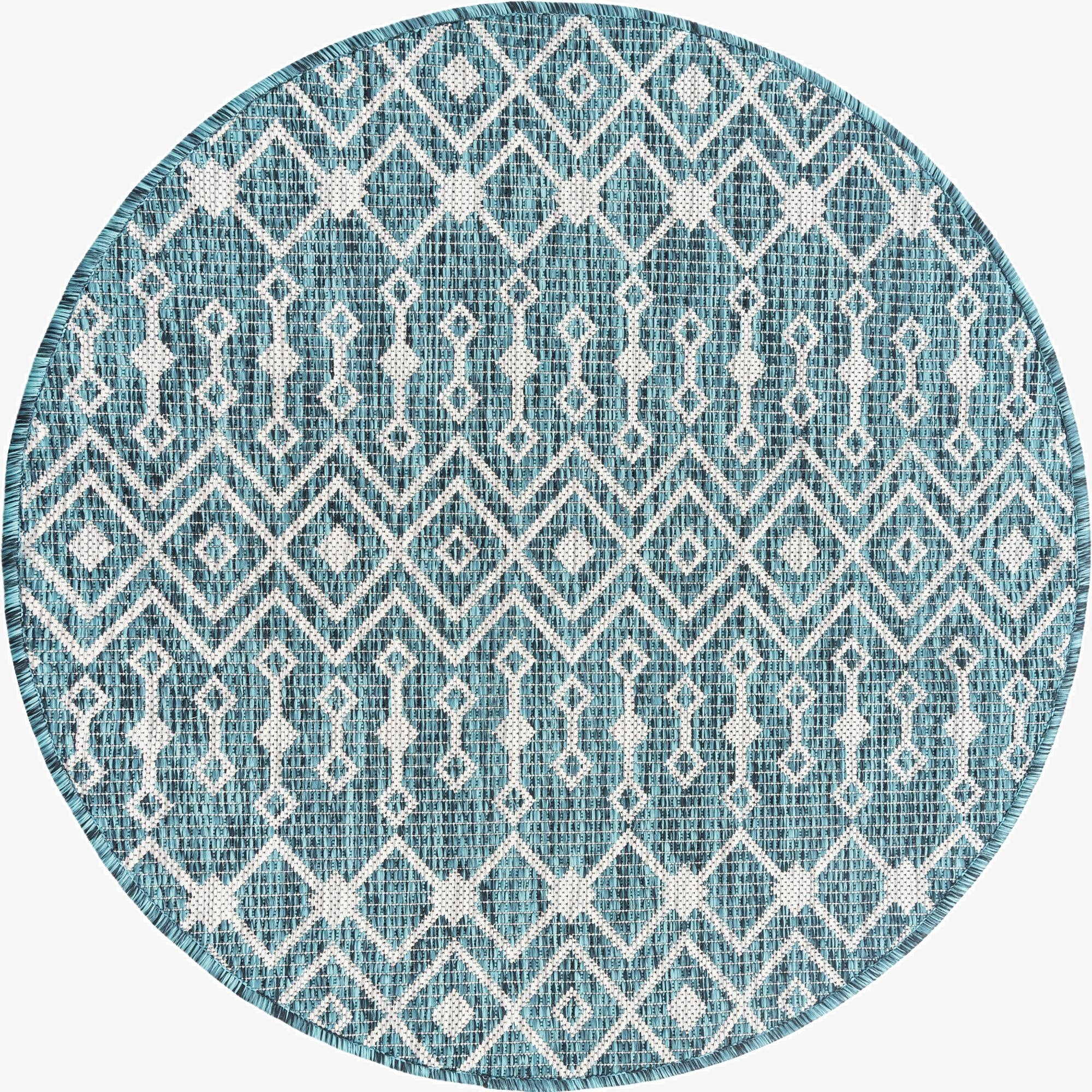 Primary image  3' x 3'  Washable Lattice Indoor / Outdoor Round Rug