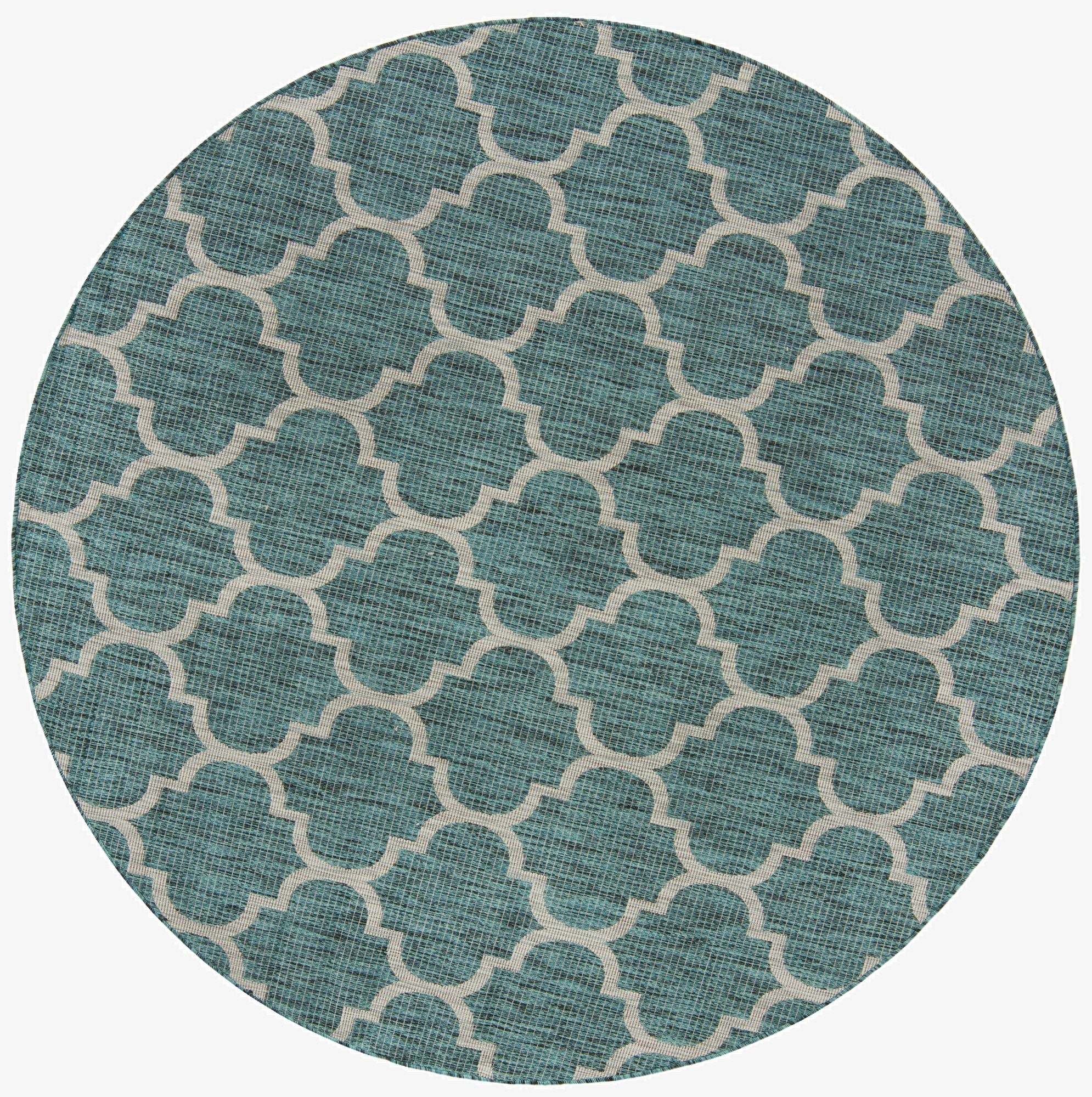  7' 10 x 7' 10  Washable Lattice Indoor / Outdoor Round Rug