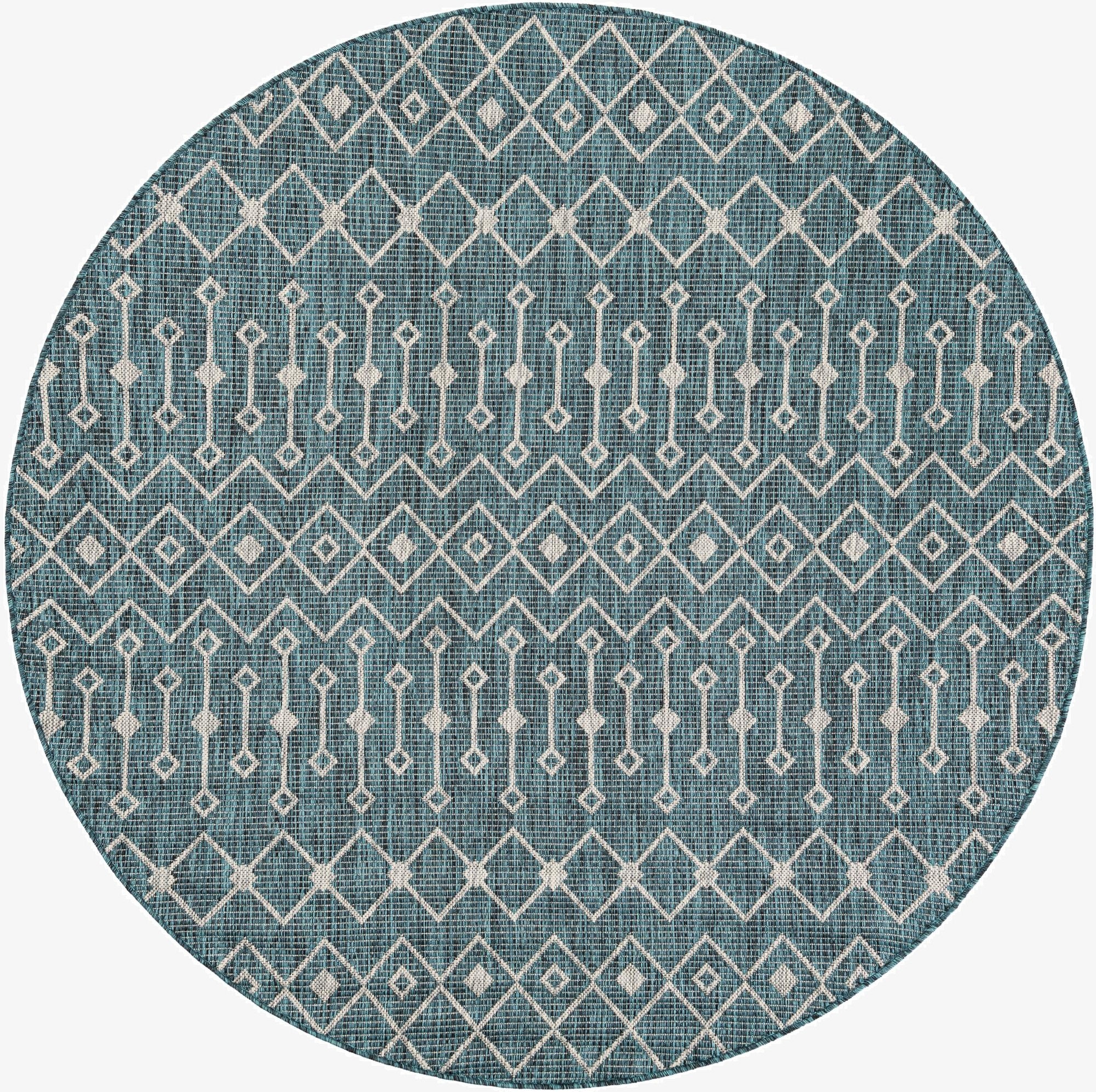  6' x 6'  Washable Lattice Indoor / Outdoor Round Rug
