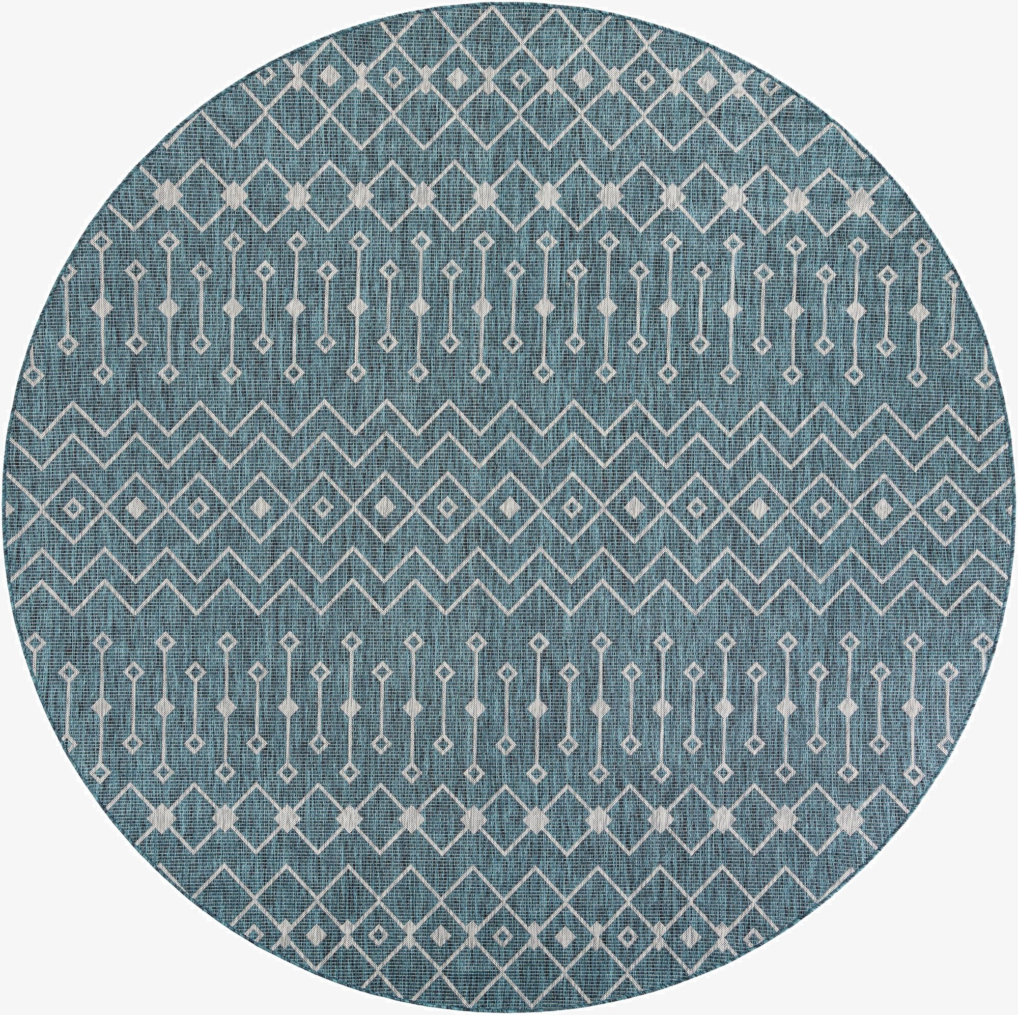  10' x 10'  Washable Lattice Indoor / Outdoor Round Rug