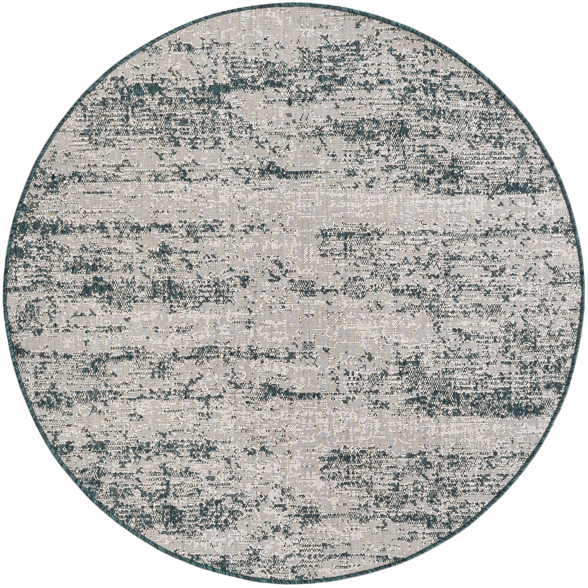 Primary image  5' 3 x 5' 3  Washable Modern Indoor / Outdoor Round Rug
