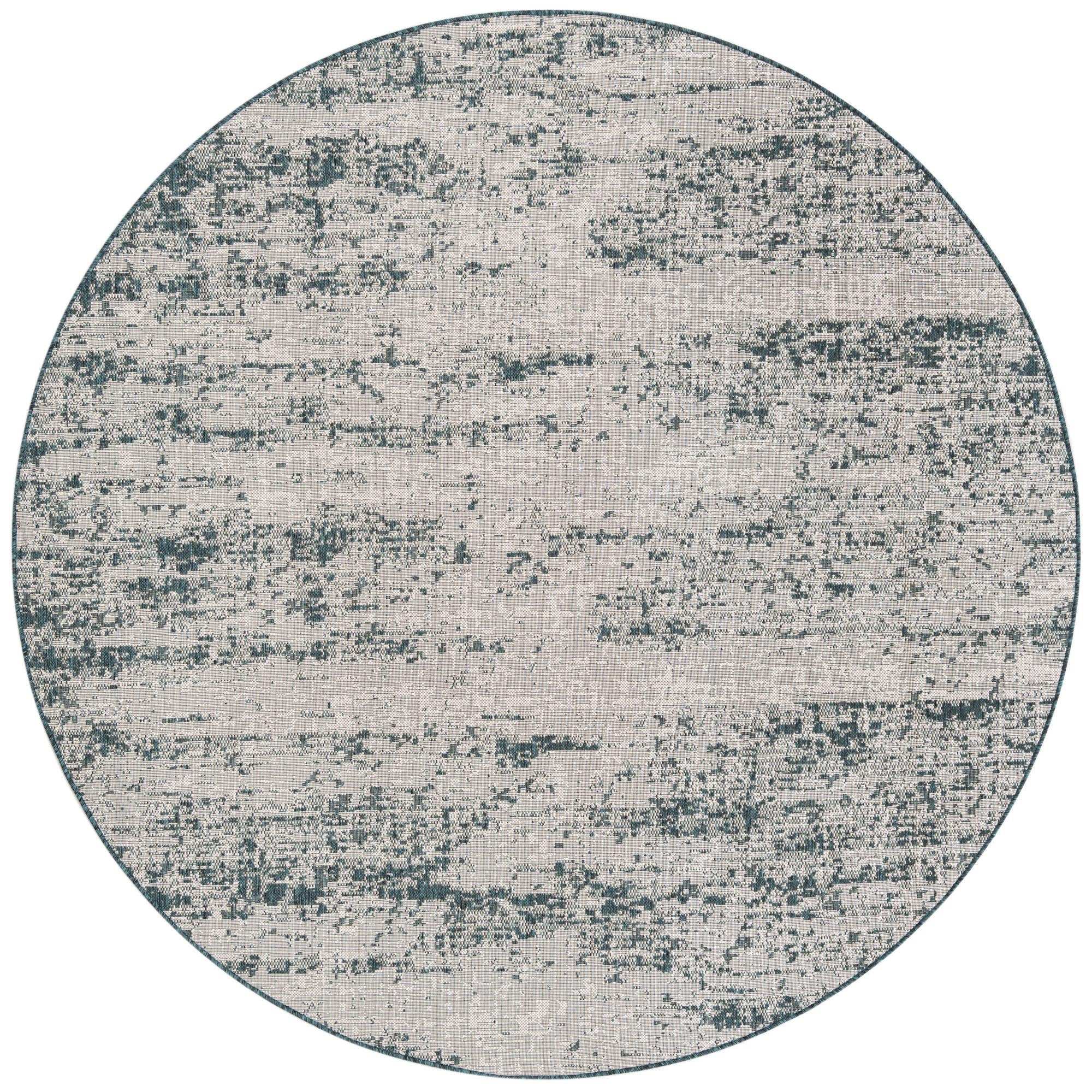  8' x 8'  Washable Modern Indoor / Outdoor Round Rug