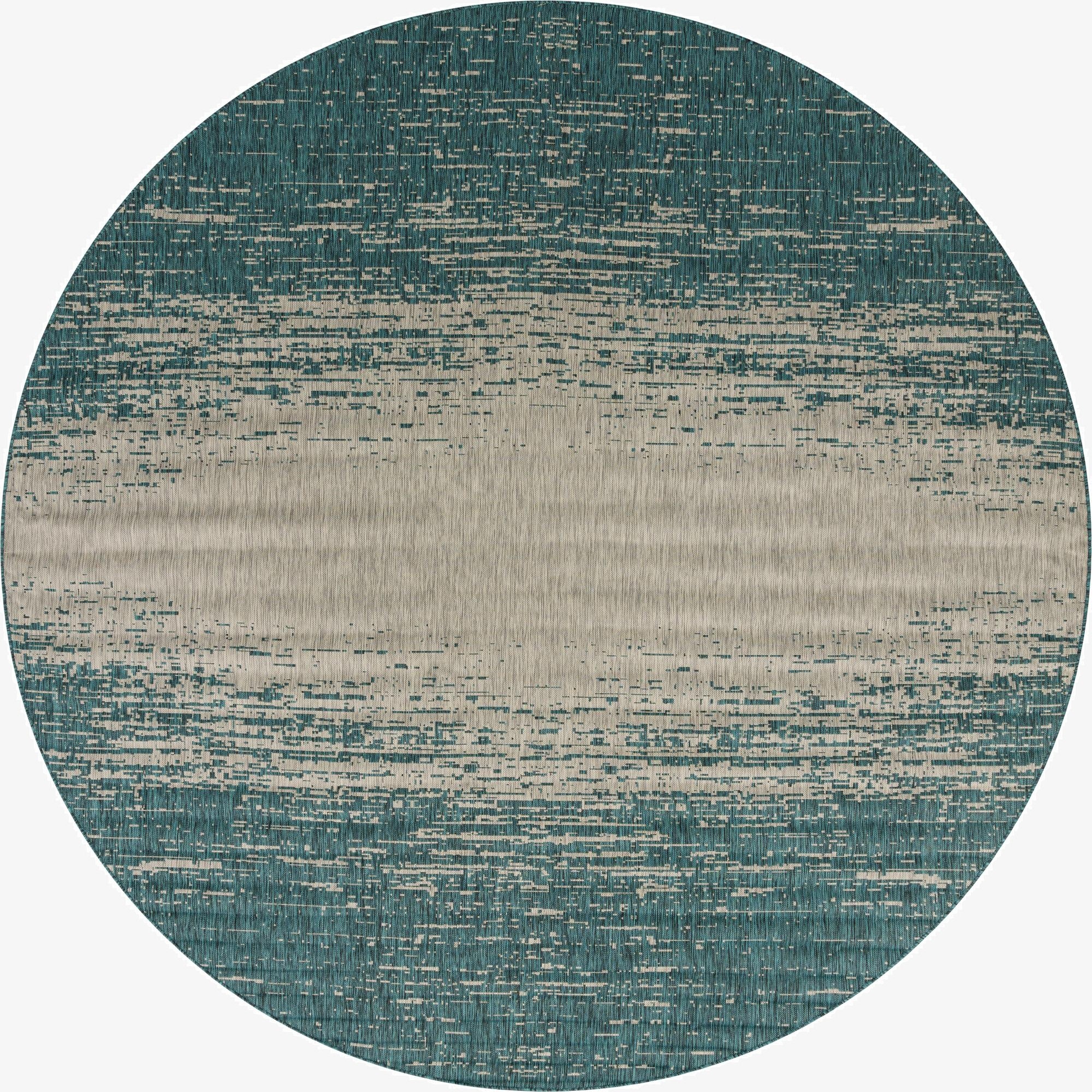  13' x 13'  Washable Modern Indoor / Outdoor Round Rug
