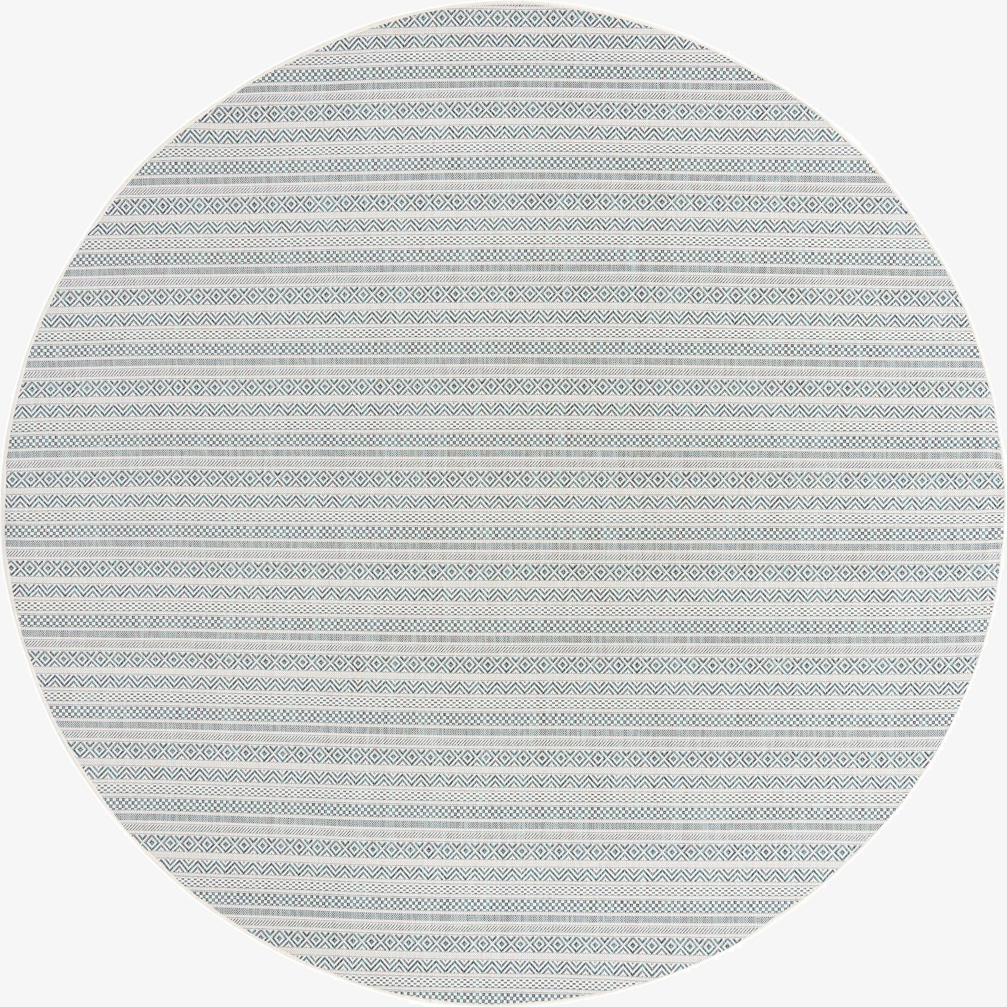  10' x 10'  Washable Ribbon Indoor / Outdoor Round Rug