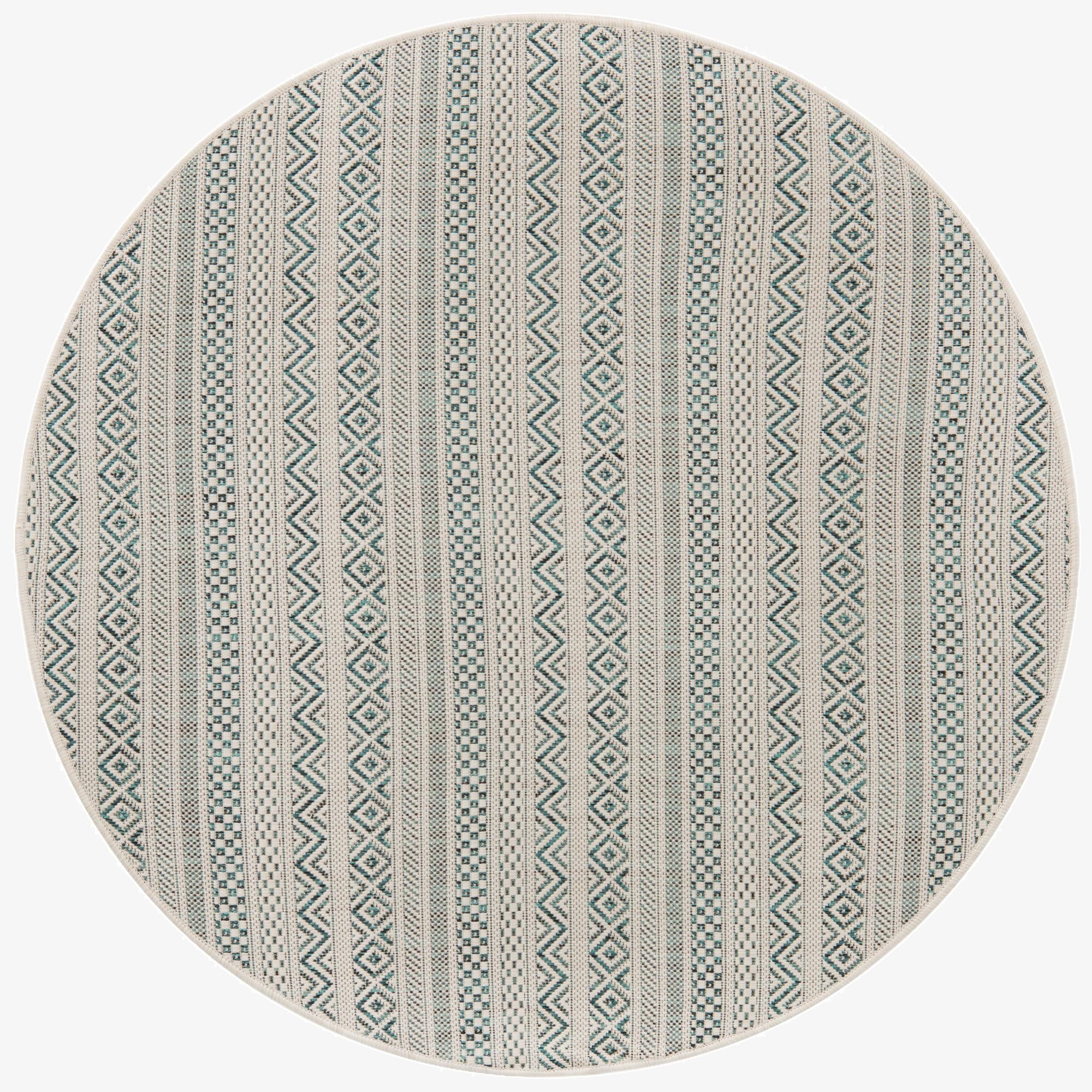  4' x 4'  Washable Ribbon Indoor / Outdoor Round Rug