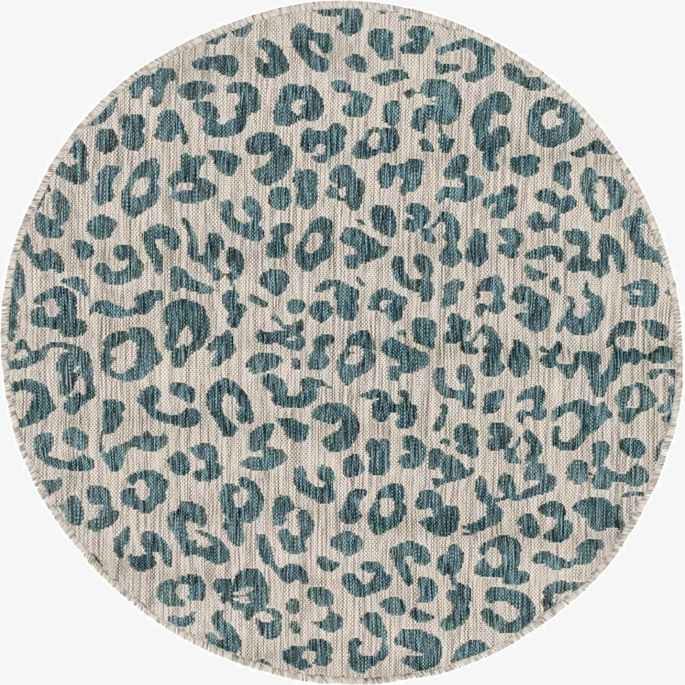  4' x 4'  Washable Safari Indoor / Outdoor Round Rug