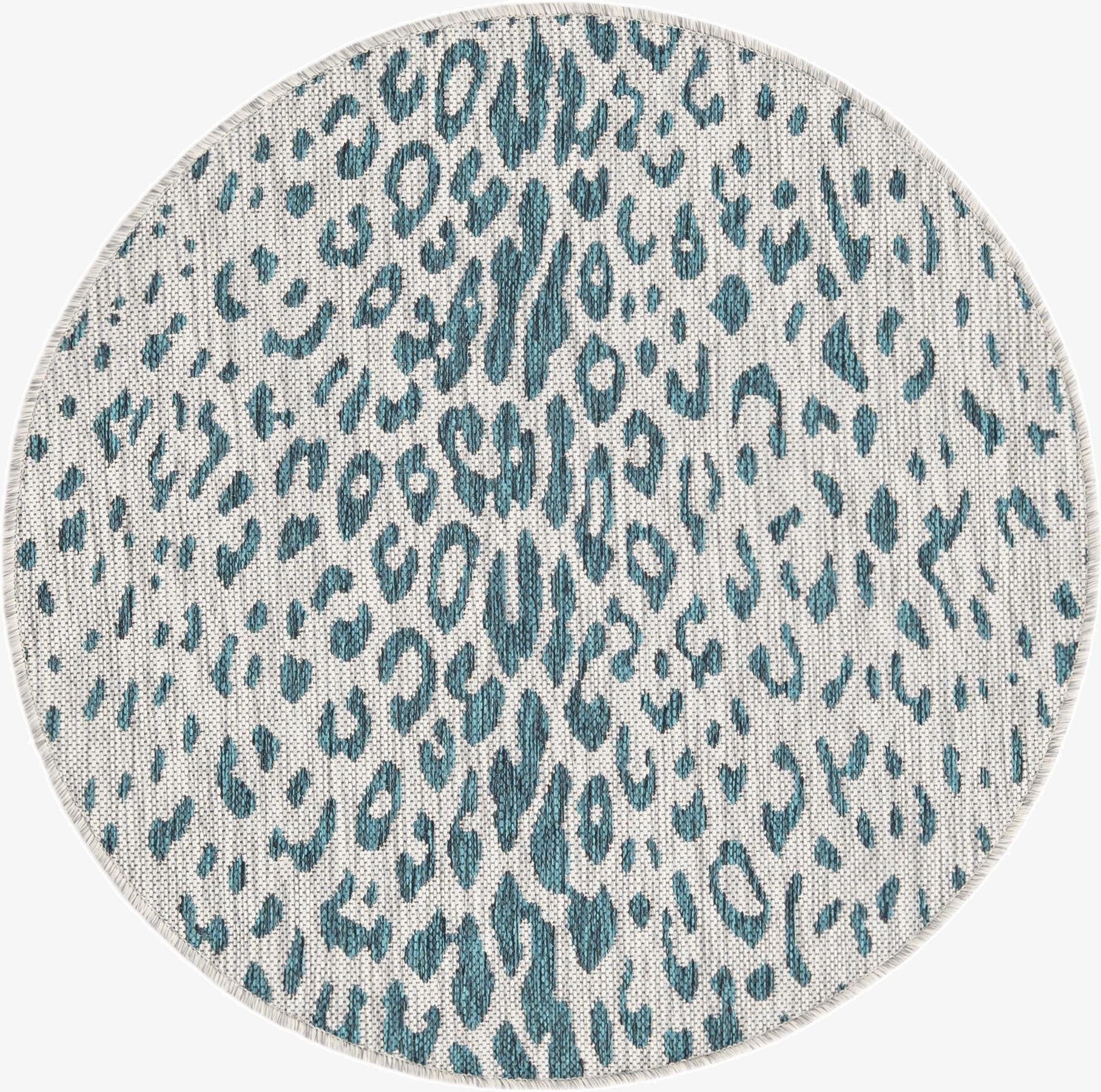  3' x 3'  Washable Safari Indoor / Outdoor Round Rug