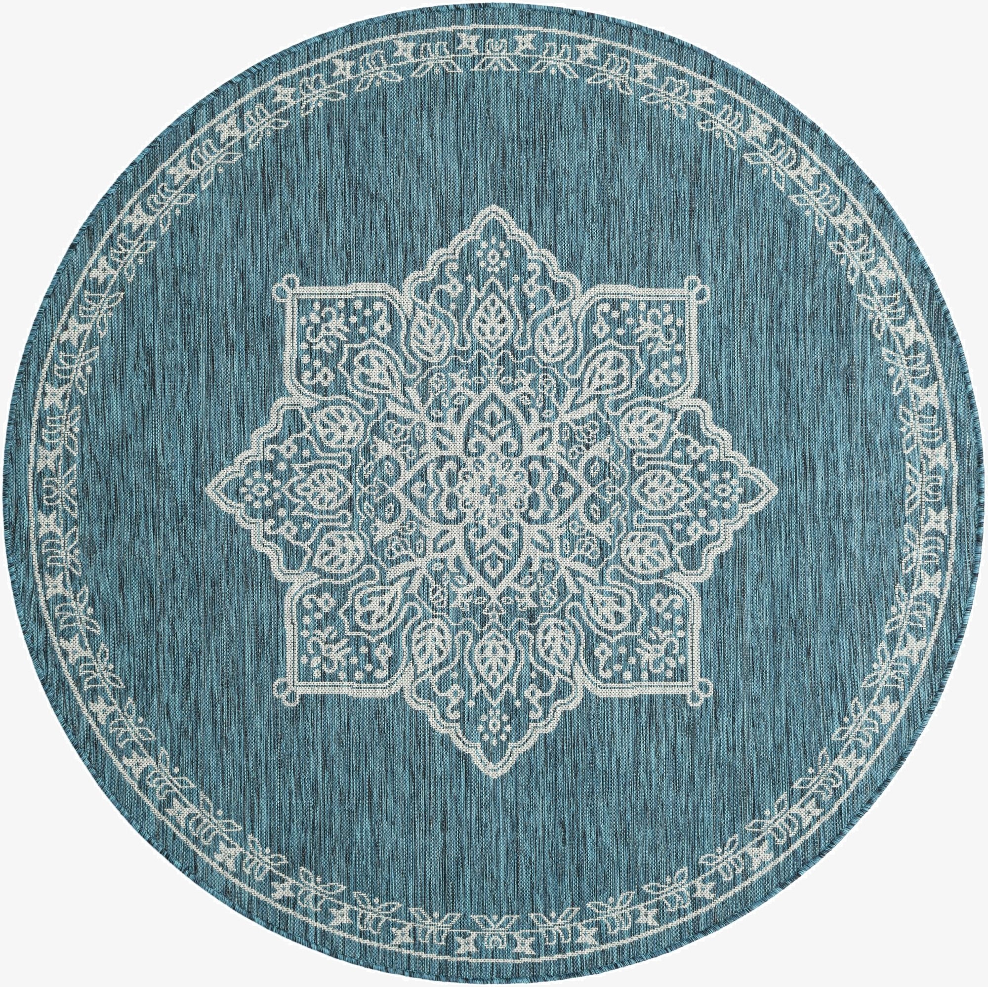  6' x 6'  Washable Traditional Indoor / Outdoor Round Rug