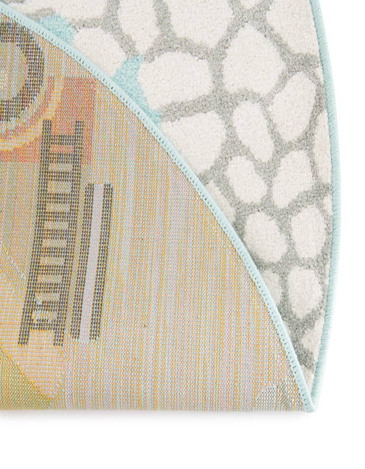 Detail image of  5' 3 x 5' 3 Construction Whimsy Kids Round Rug