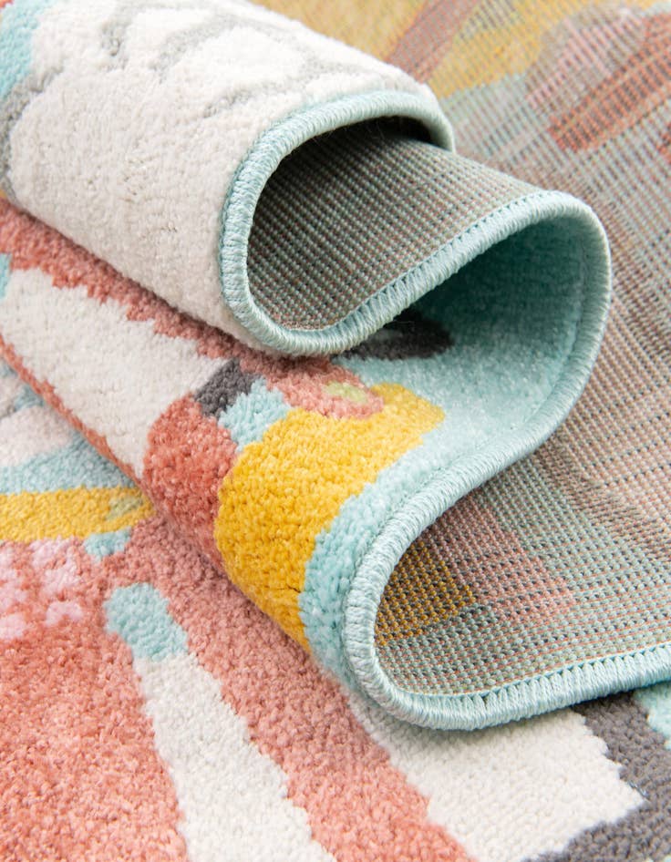 Detail image of  5' 3 x 5' 3 Construction Whimsy Kids Round Rug