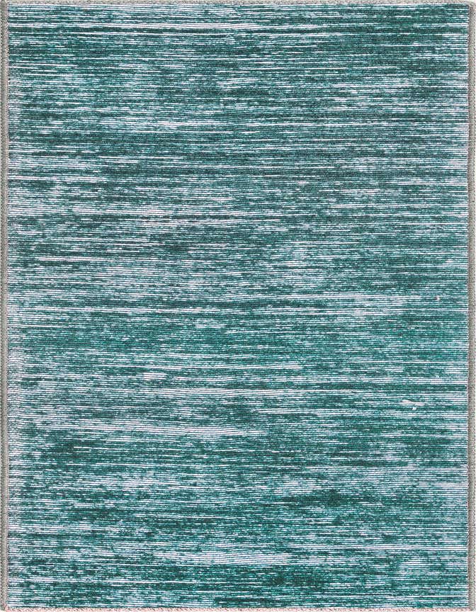 A 6 ft runner rug from the Asha Collection featuring a modern blue and green stripe pattern with a textured flatweave.