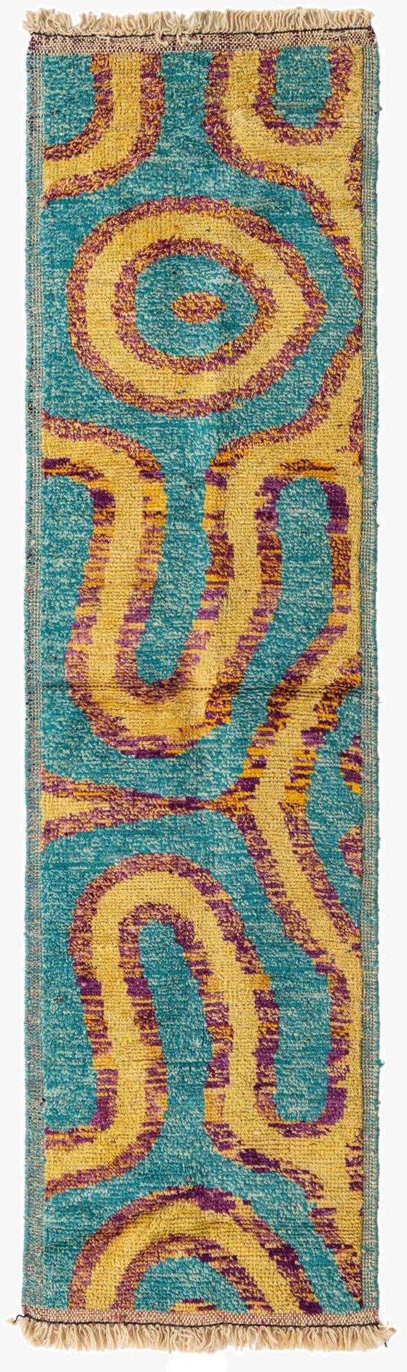  2' 8 x 10'  Hand Knotted Moroccan Wool Runner Rug