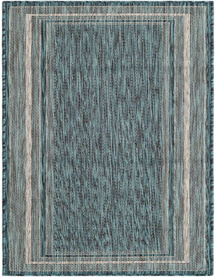 Primary image  2' x 6'  Washable Border Indoor / Outdoor Runner Rug