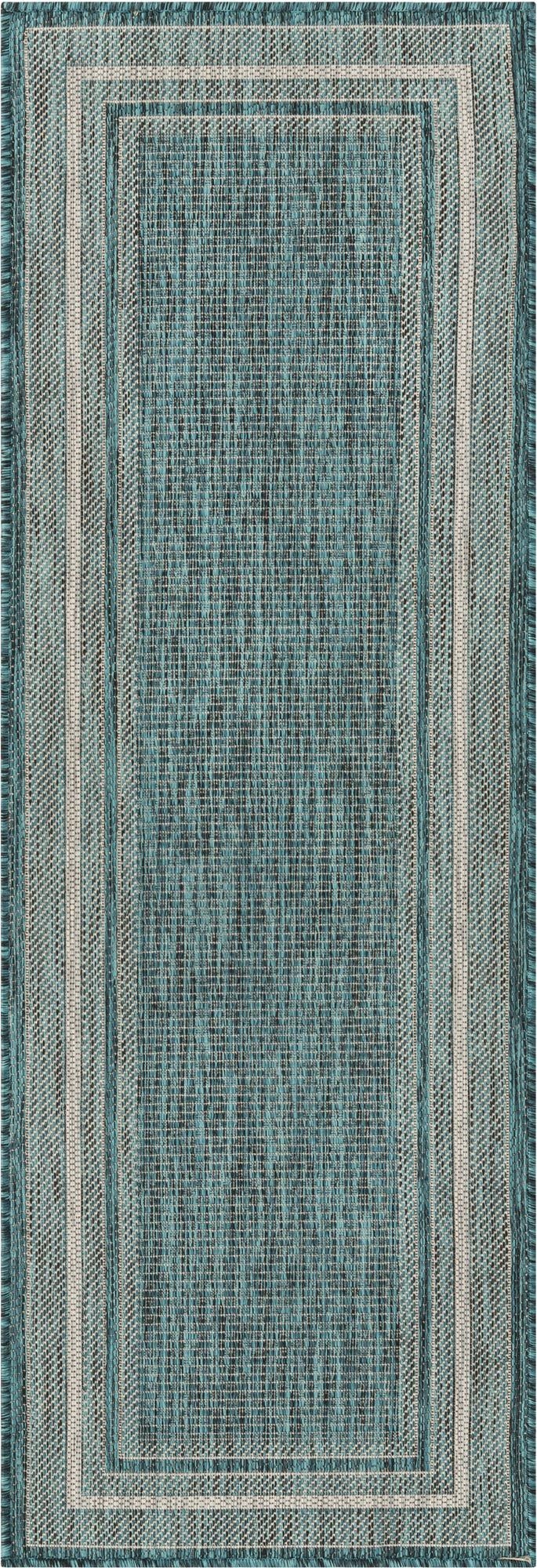  2' x 6'  Washable Border Indoor / Outdoor Runner Rug