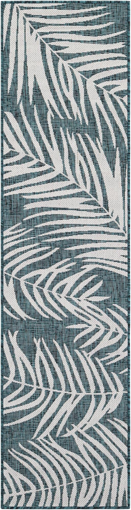  2' x 8'  Washable Botanical Indoor / Outdoor Runner Rug